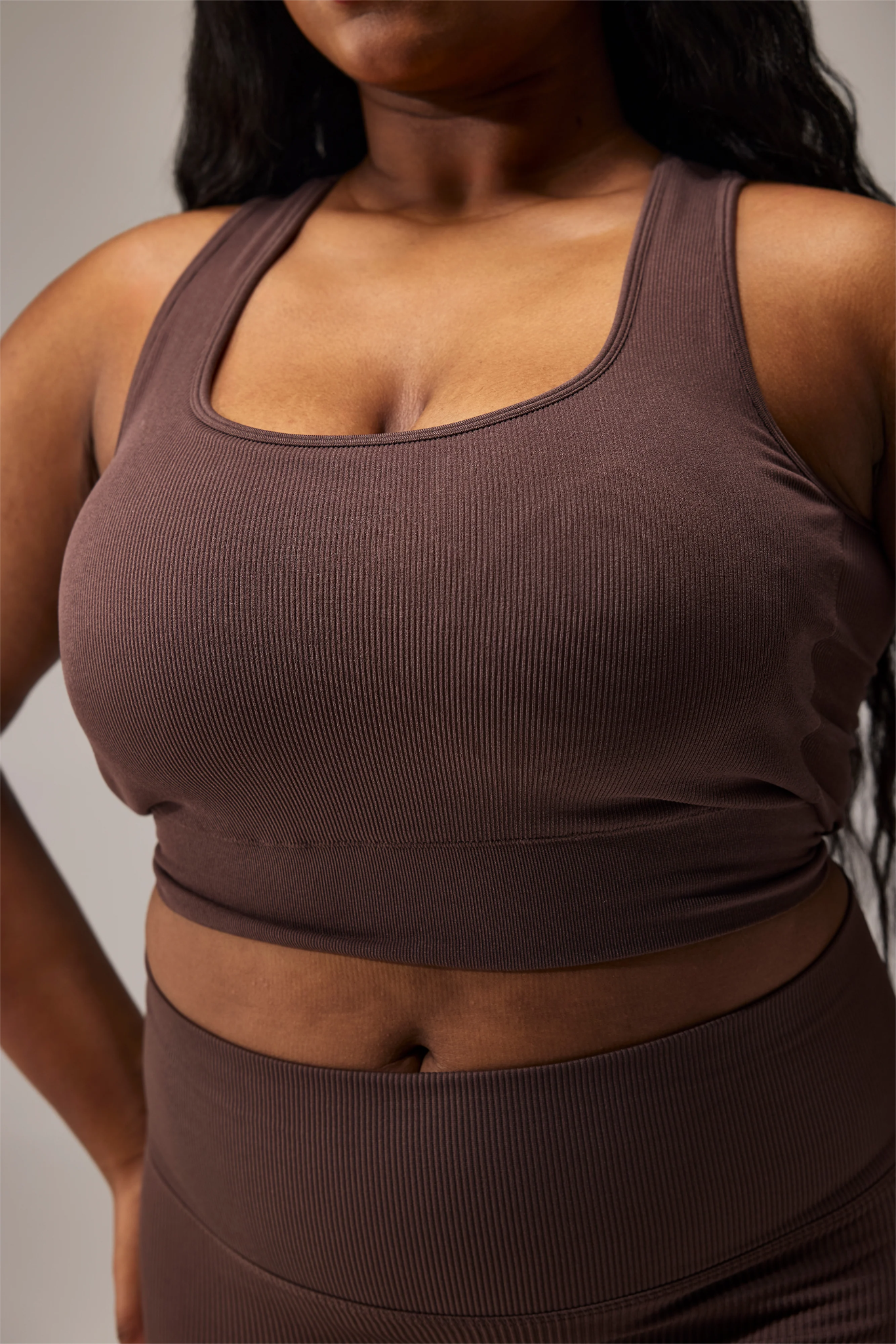 SEAMLESS PADDED BRA - COFFEE