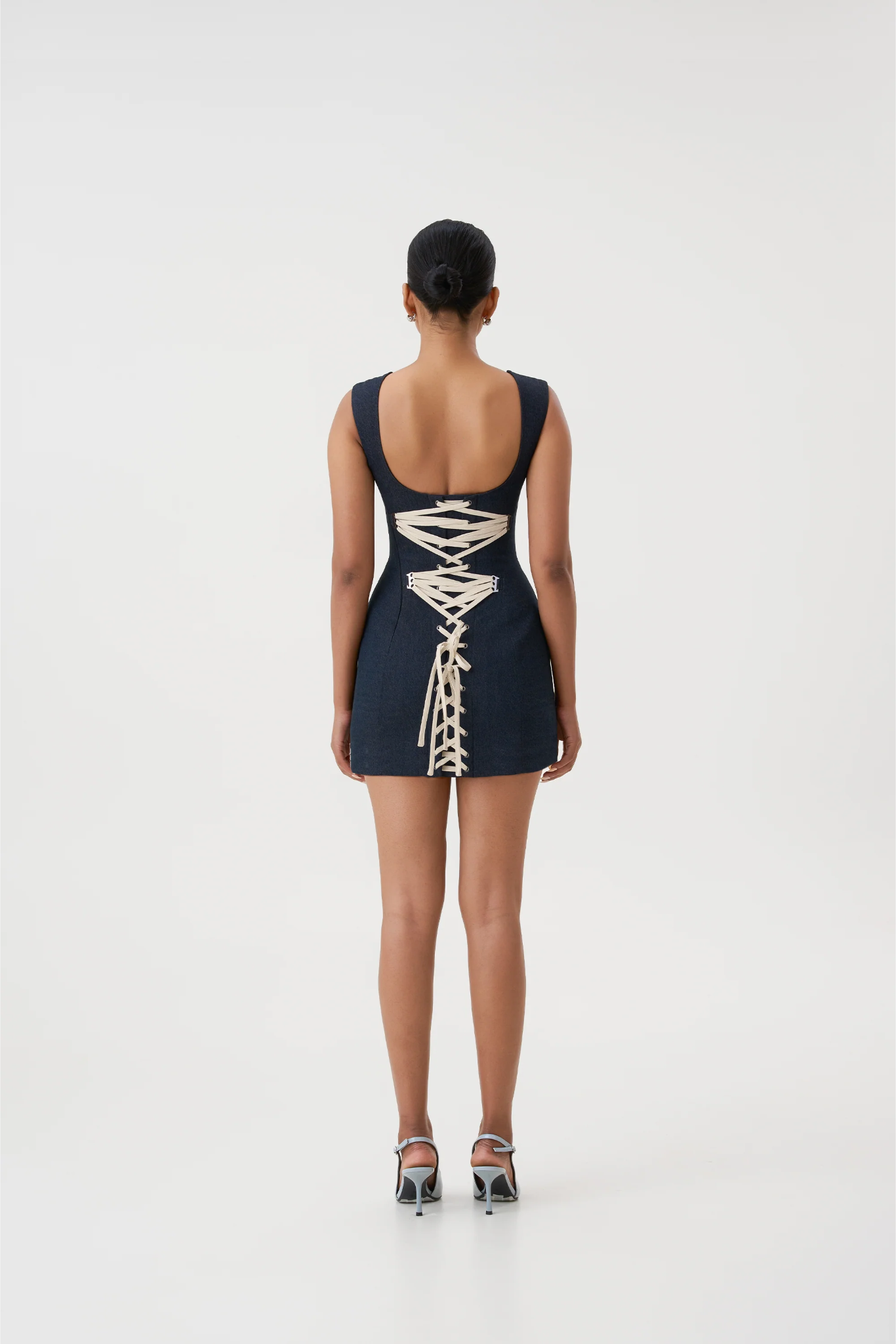 MEIRA CORSET MINI DRESS - DENIM