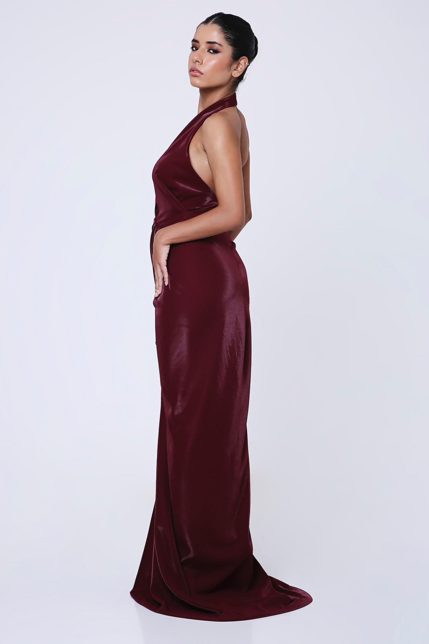Bordeaux Cowl Dress