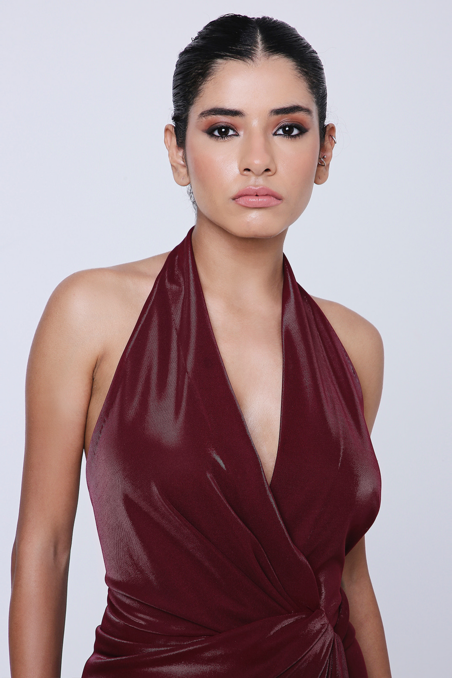 Bordeaux Cowl Dress