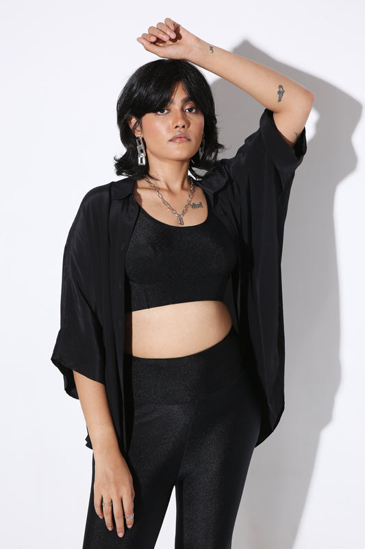 Relaxed Fit Long Shirt Dark matter