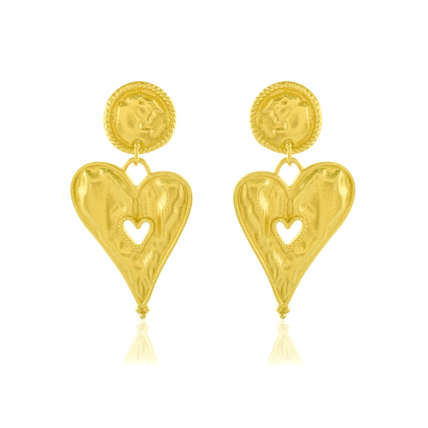 Textured Heart Earrings