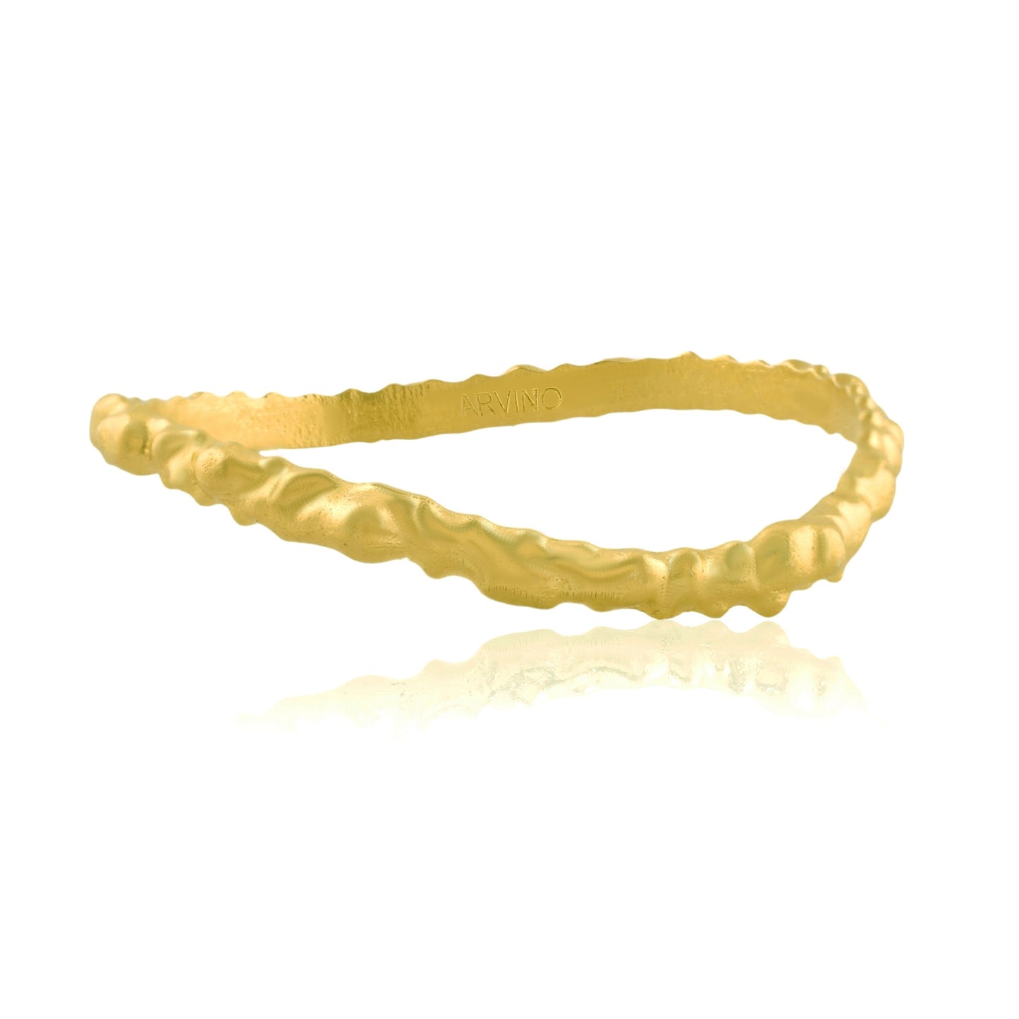 Rugged Texture Gold Plated Bangle