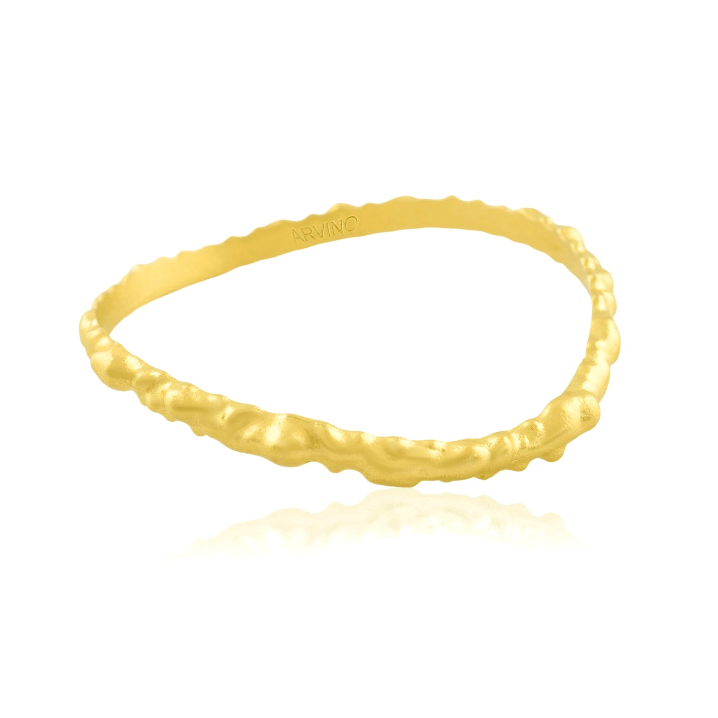 Rugged Texture Gold Plated Bangle - Double XL