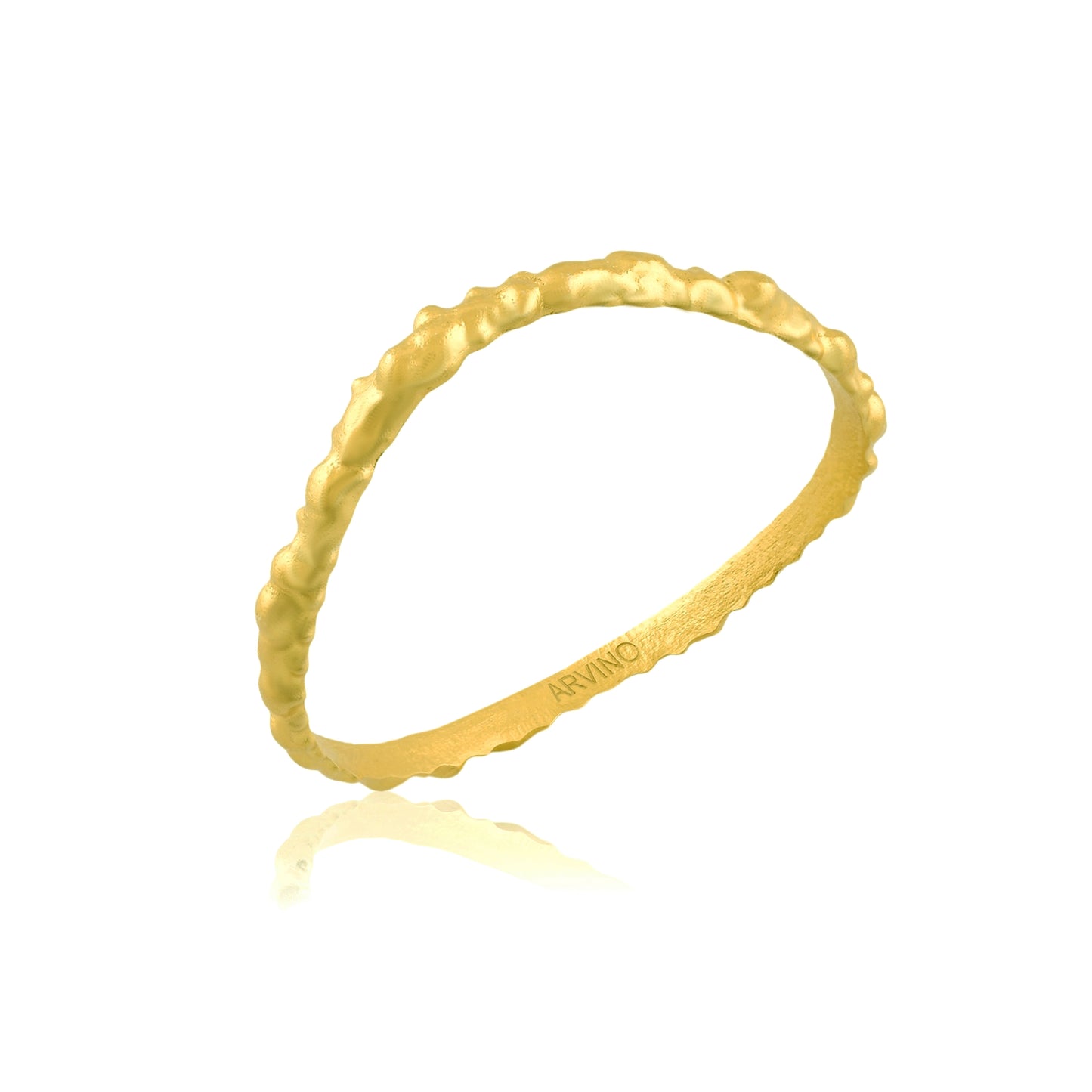 Rugged Texture Gold Plated Bangle