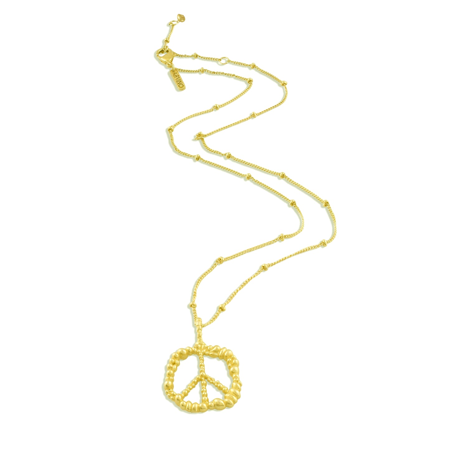 Granulated Peace Charm Necklace