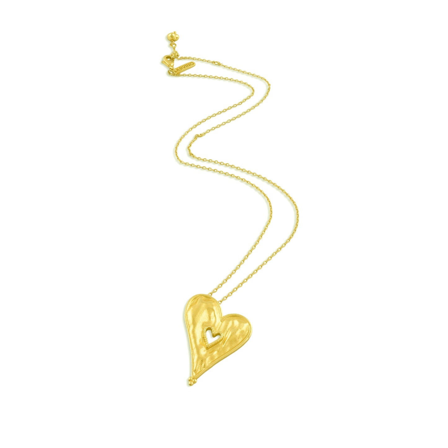 Textured Heart Chain Necklace