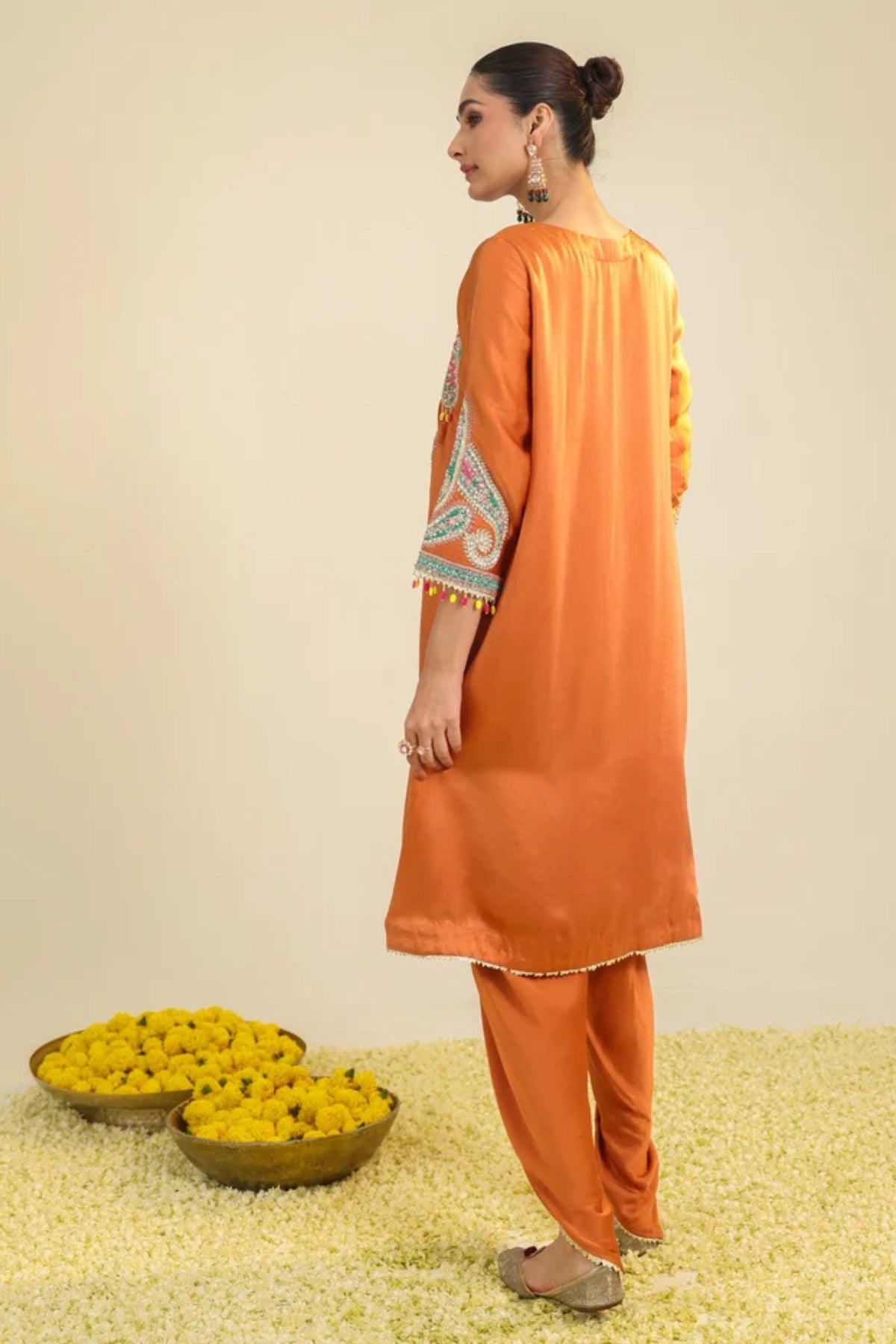 Rust Paisley Asar Kurta Set