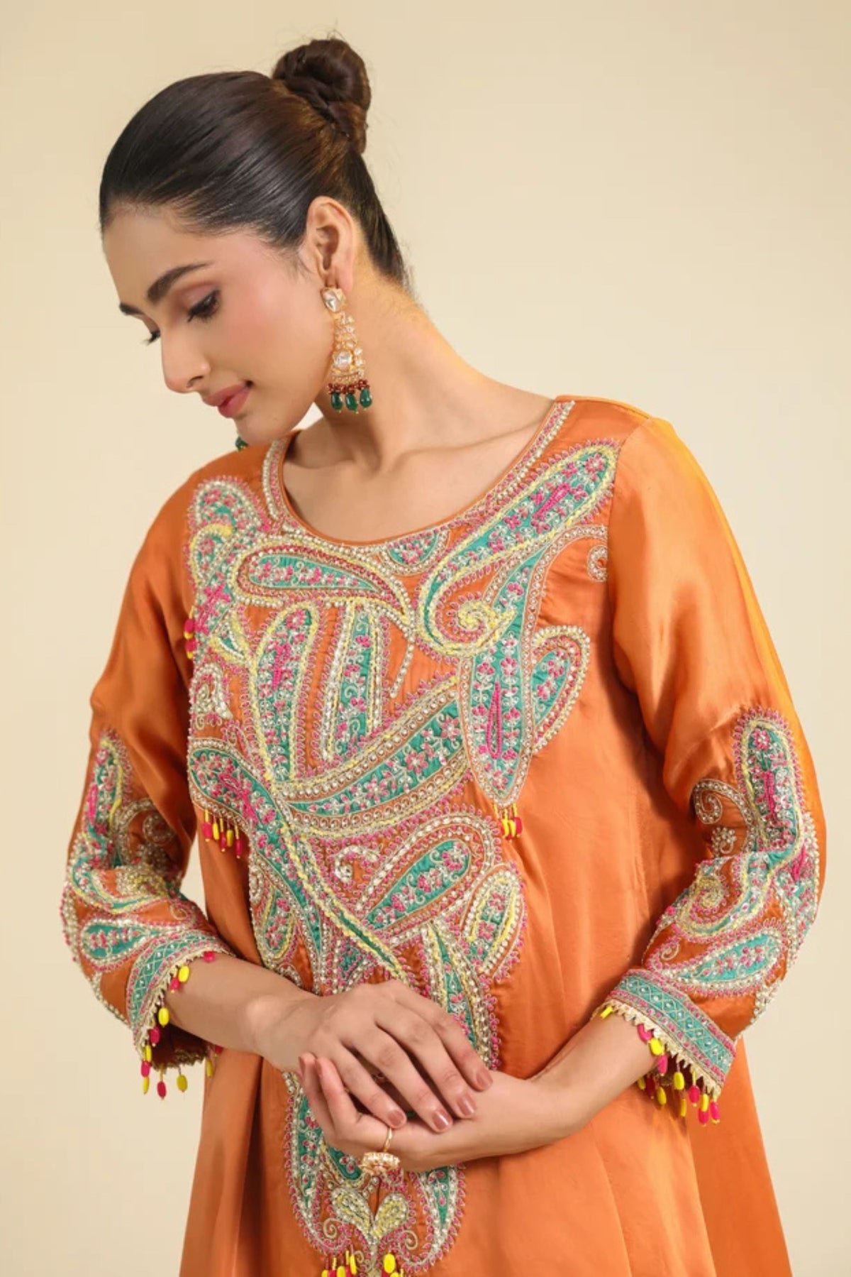 Rust Paisley Asar Kurta Set