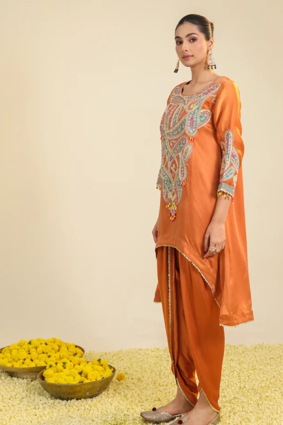 Rust Paisley Asar Kurta Set