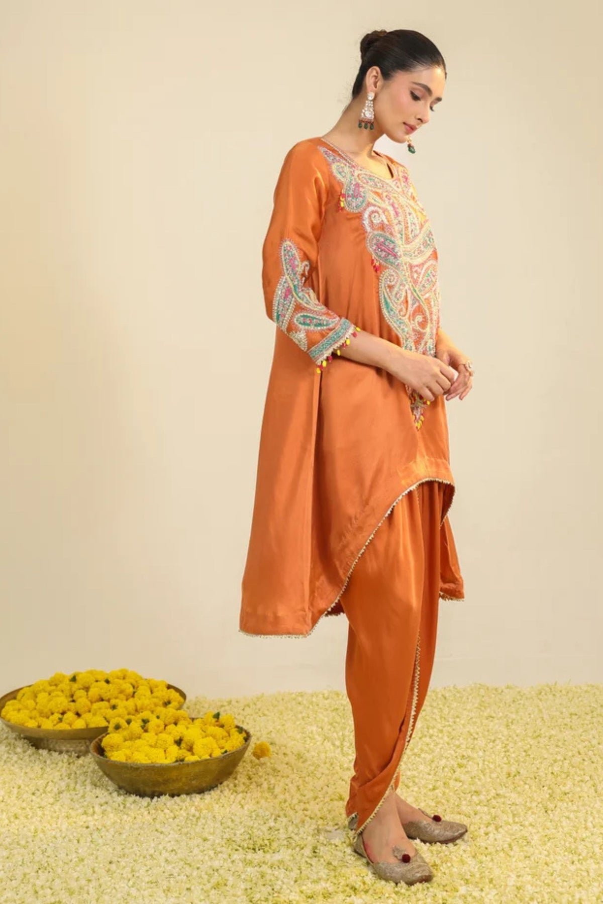 Rust Paisley Asar Kurta Set