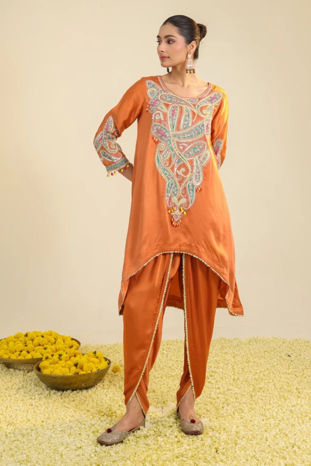 Rust Paisley Asar Kurta Set