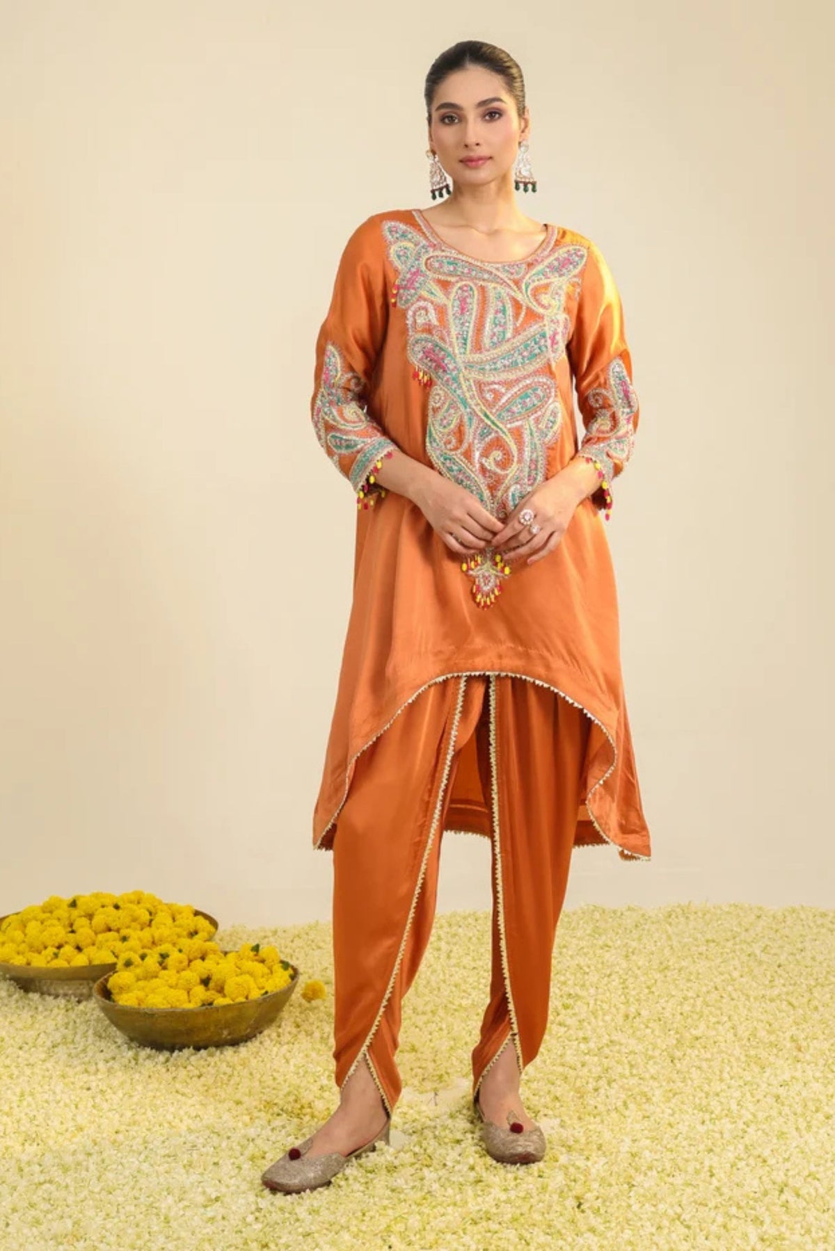 Rust Paisley Asar Kurta Set
