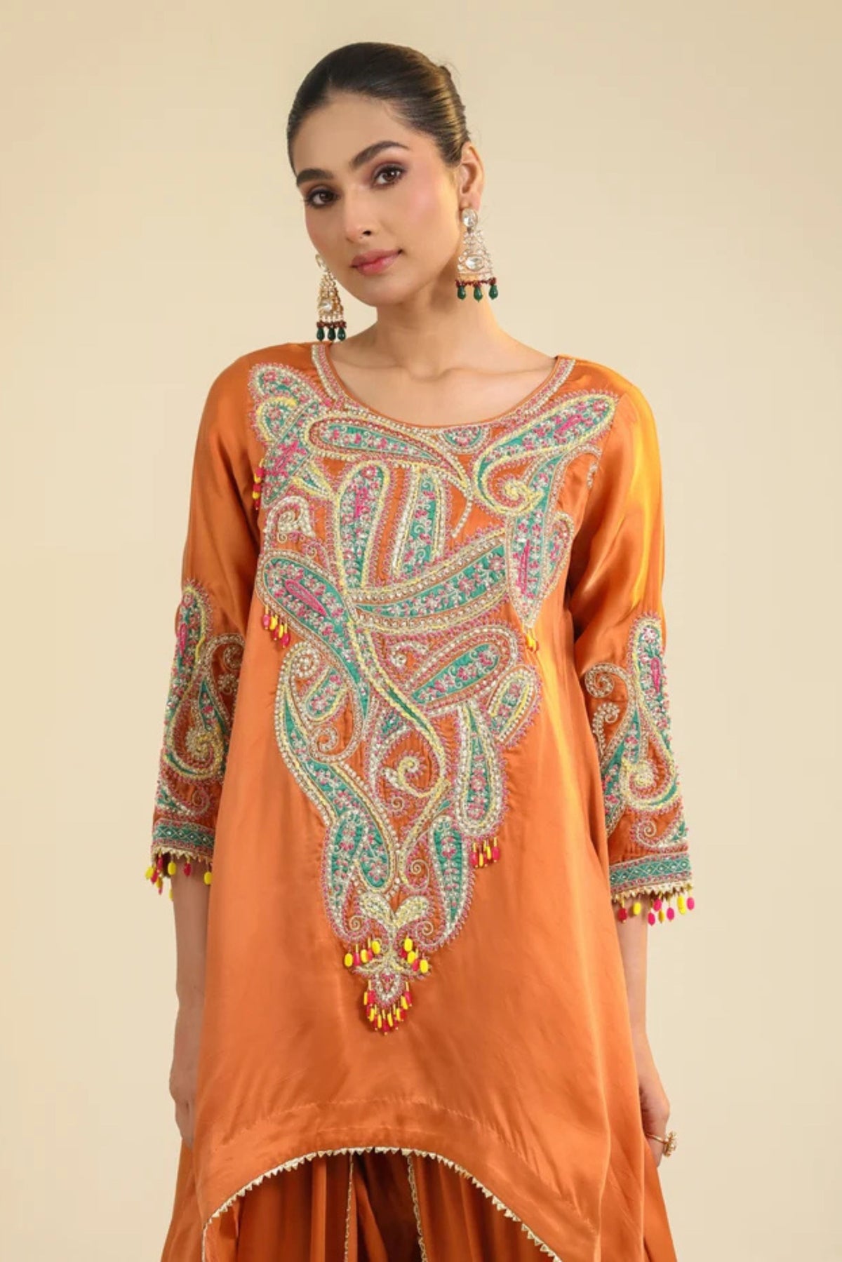 Rust Paisley Asar Kurta Set