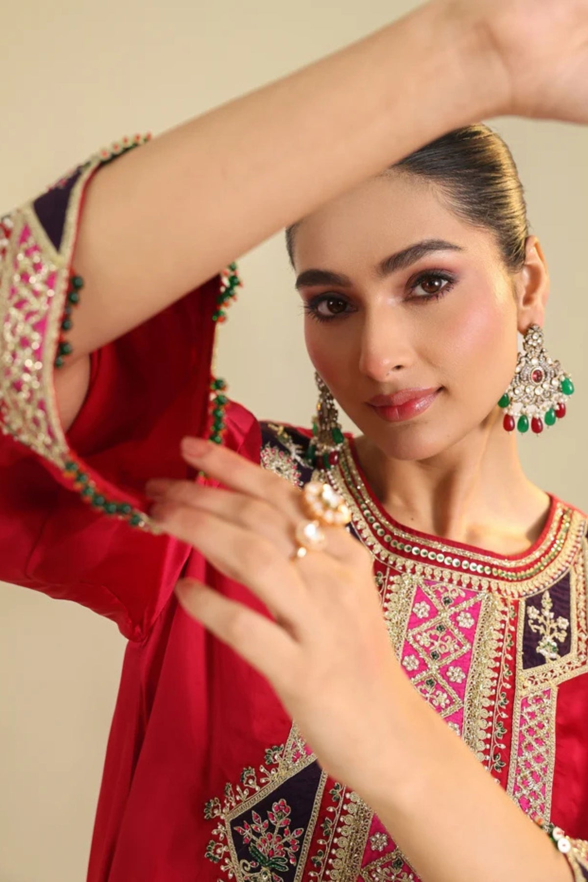 Red Amayra Kurta Set