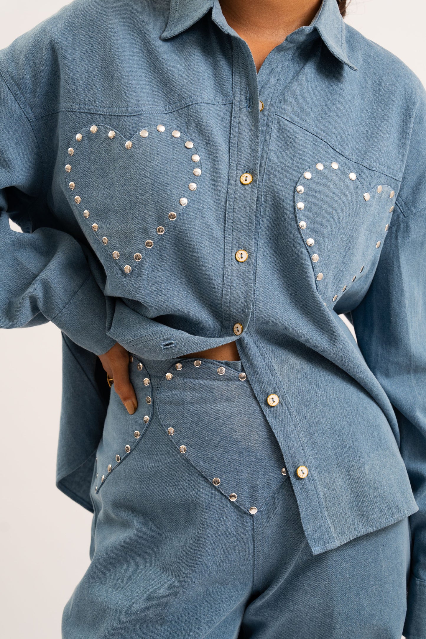 Heart breaker denim shirt