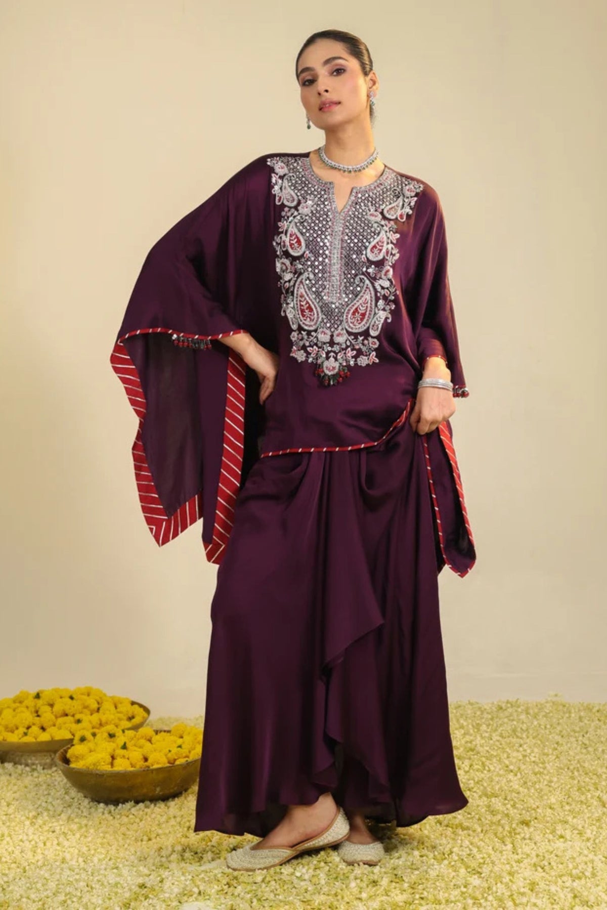Purple Deedar Coord Set