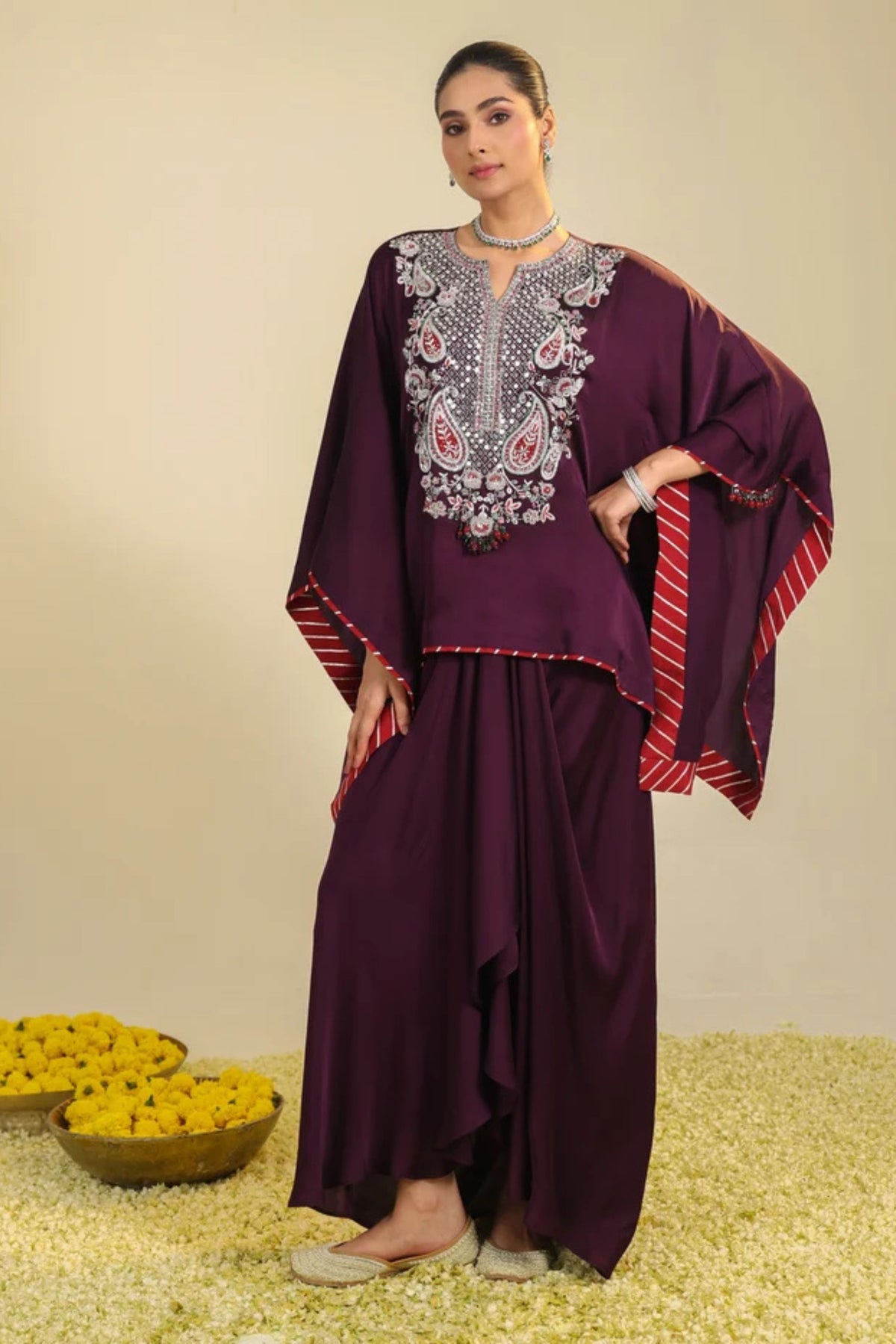 Purple Deedar Coord Set