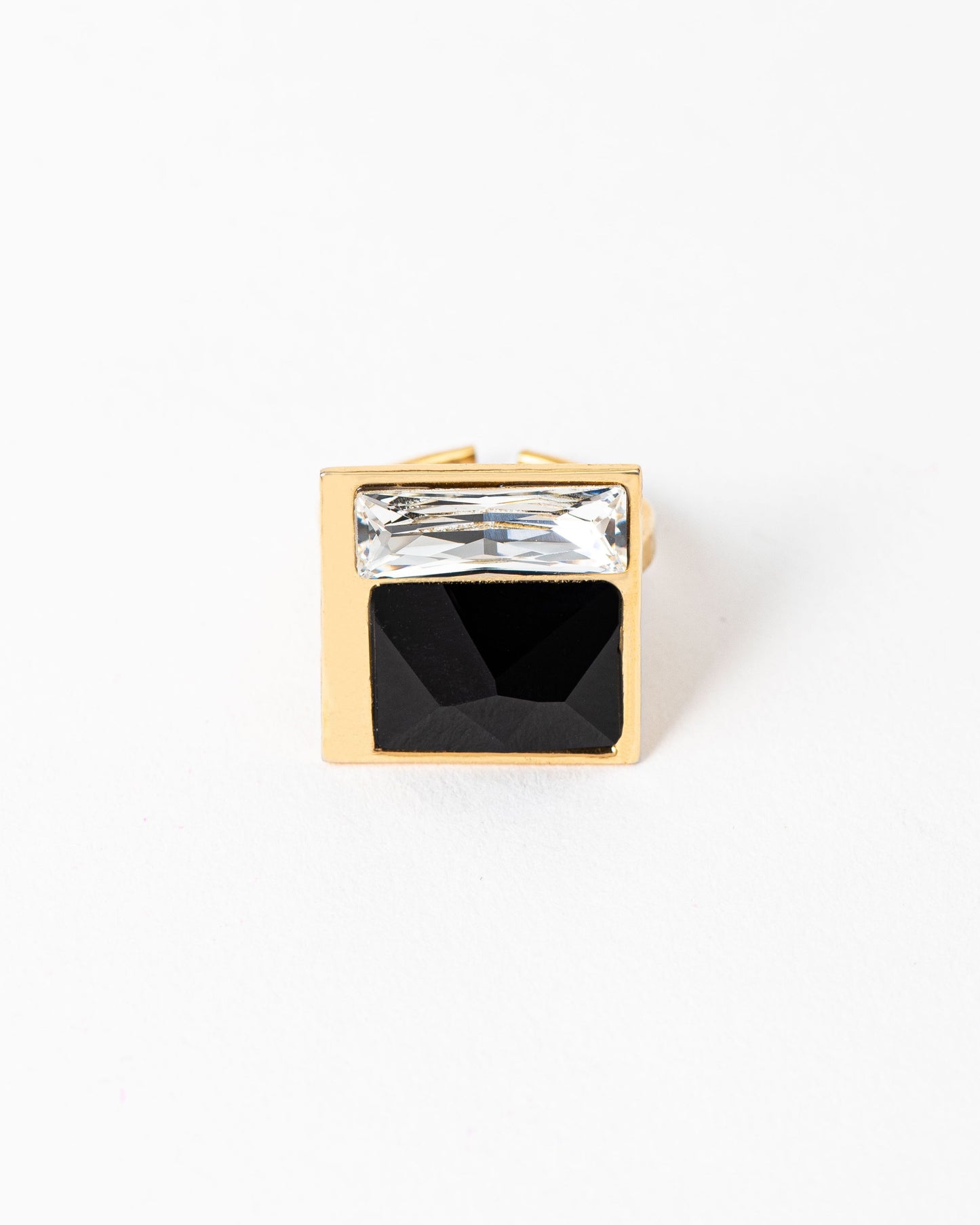 FUSION CRYSTAL RING - BLACK AND WHITE