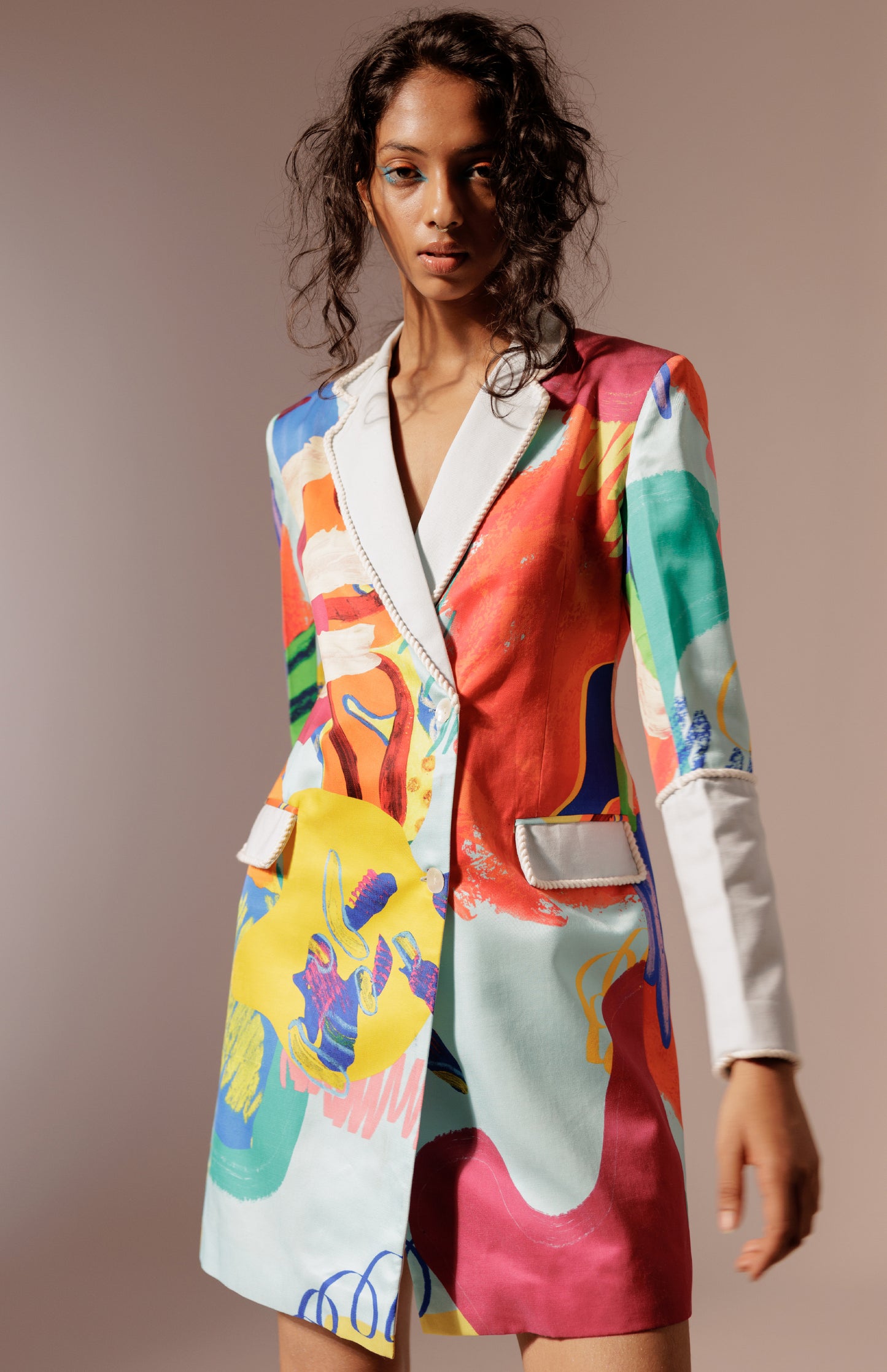 Island Colour Block Blazer Dress