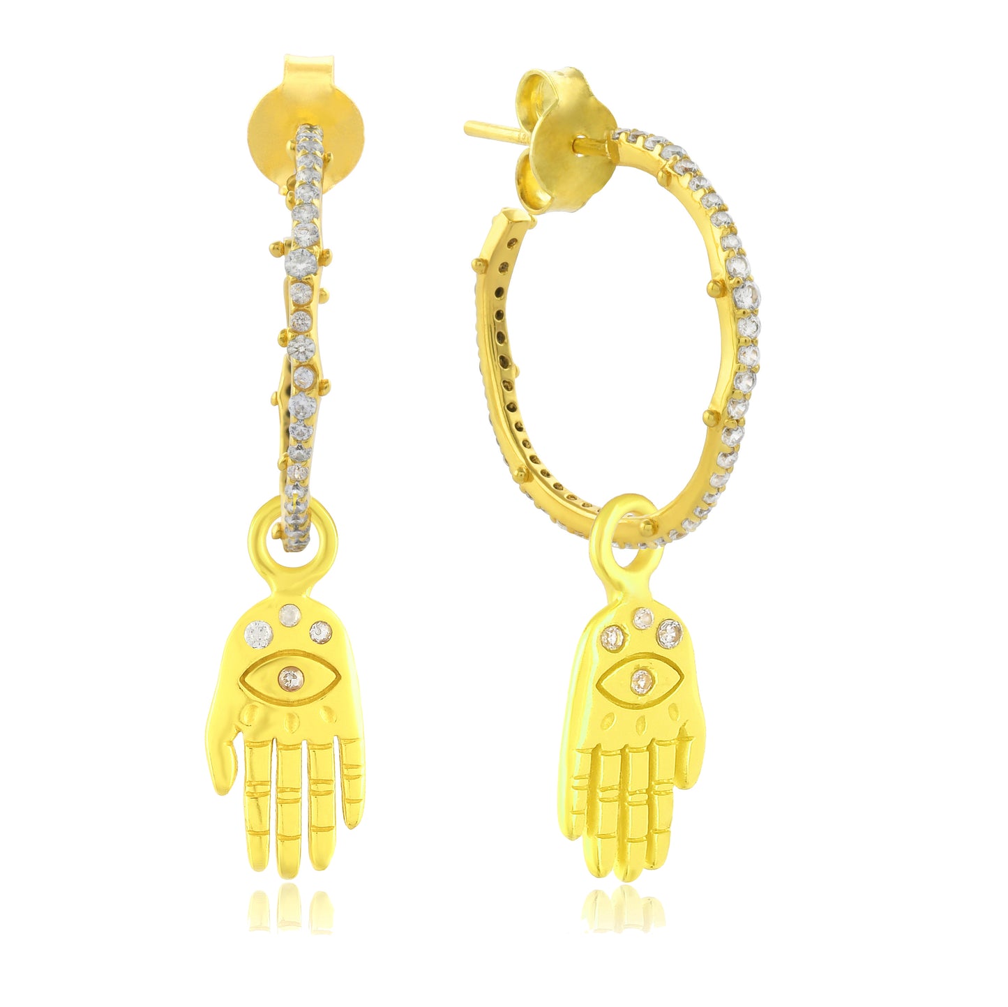 Studded Hamsa Charm