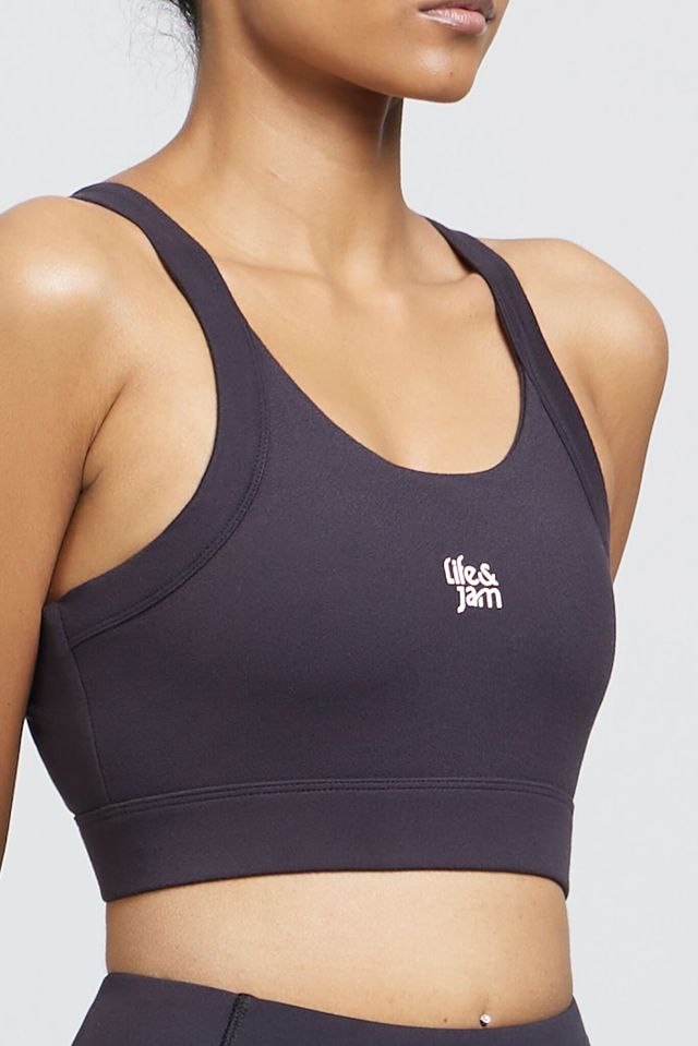 Back Hooks Freedom Sports Bra -Charcoal