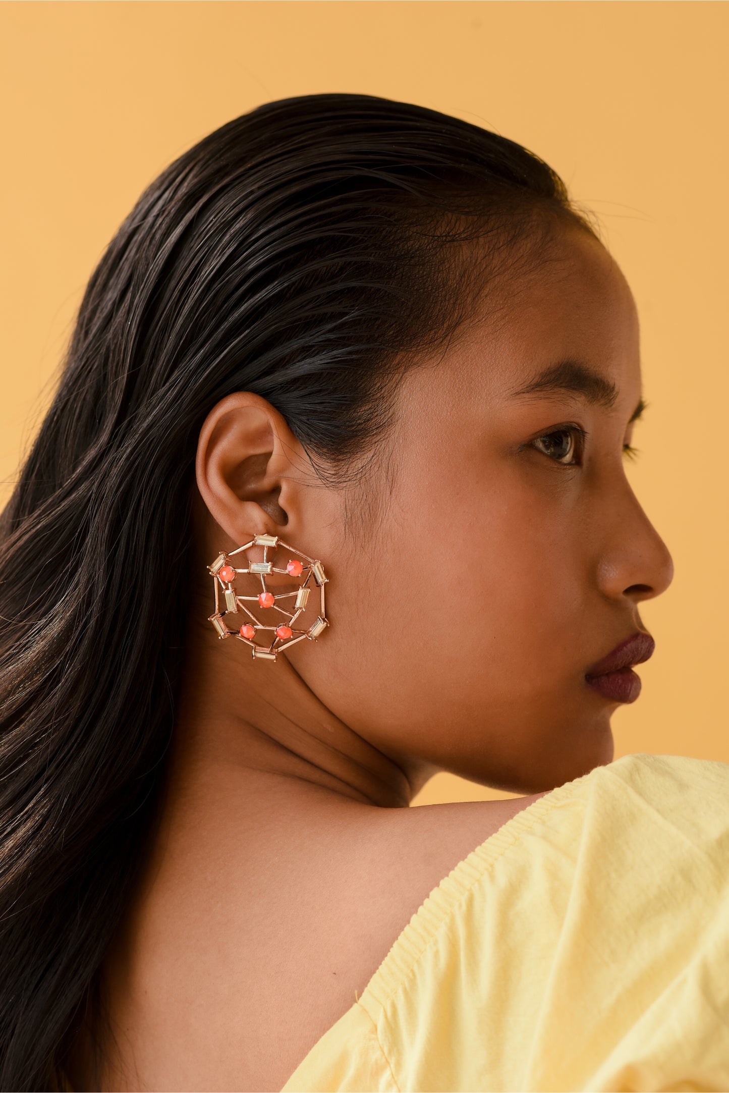 Candy Floss Earrings - Orange