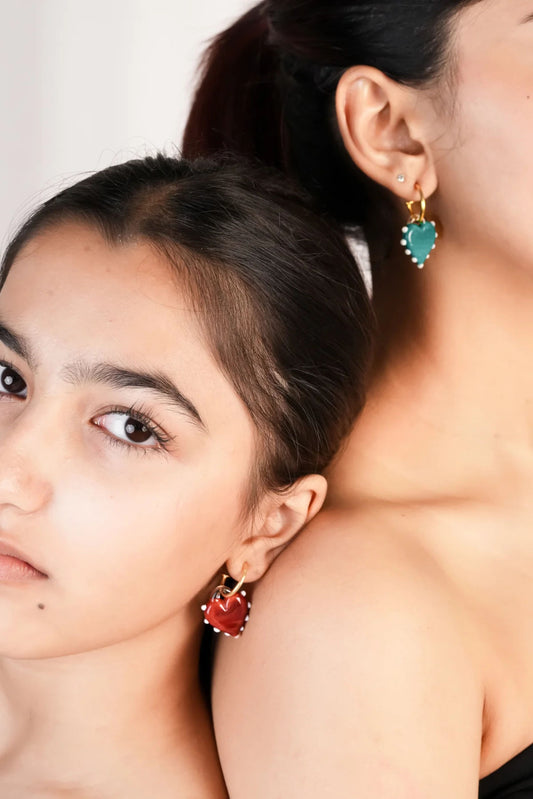 Mismatched Heart Hoops (Pre-order)
