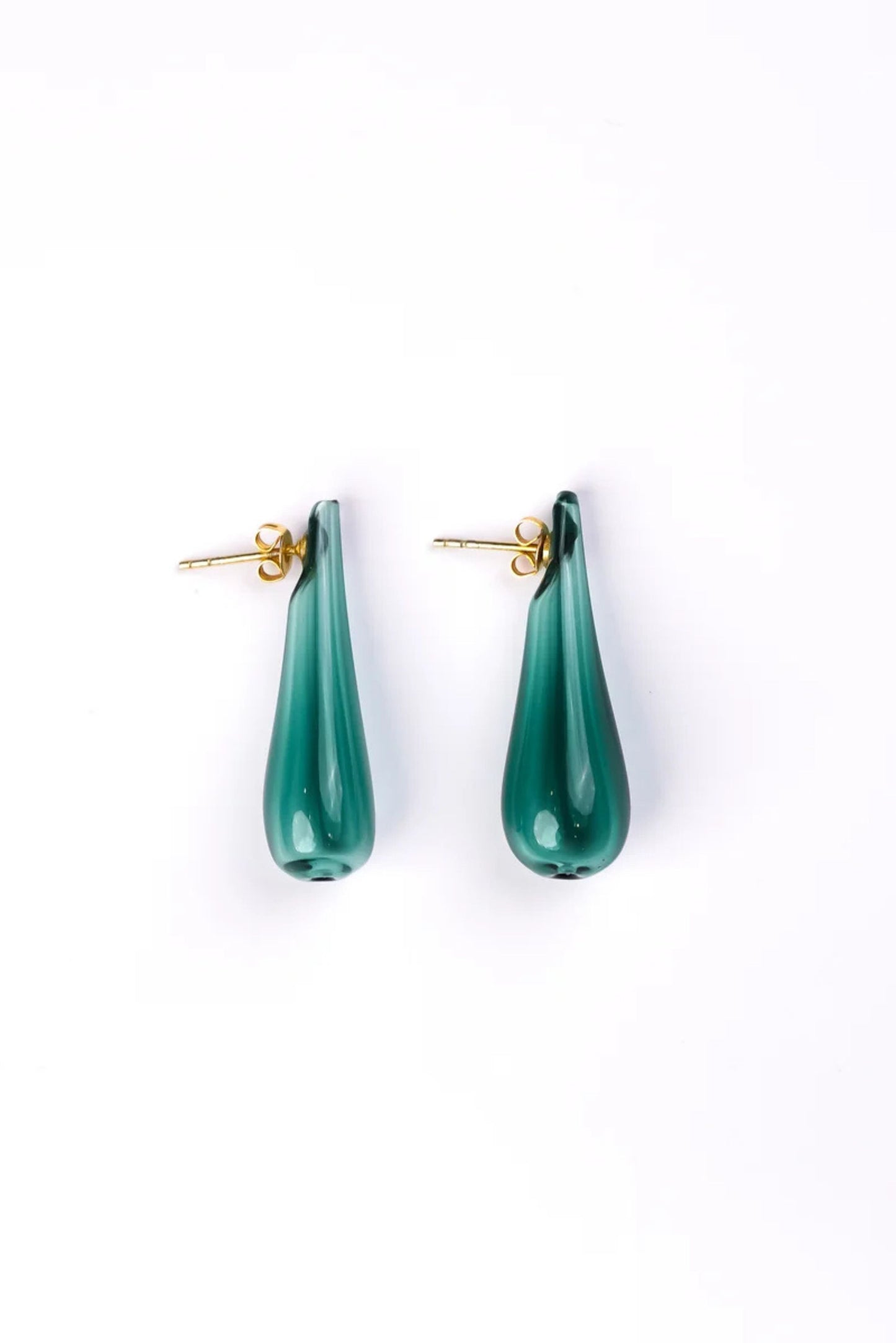 Tear Drop Studs in Teal