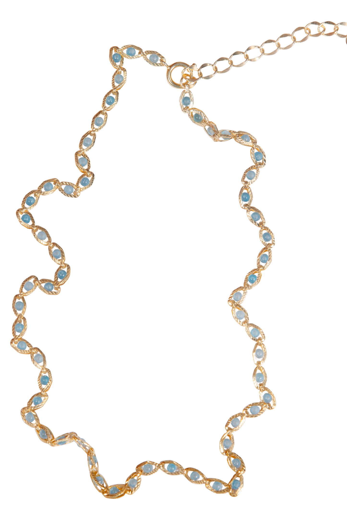 Nilah Blue & Gold Beaded Necklace