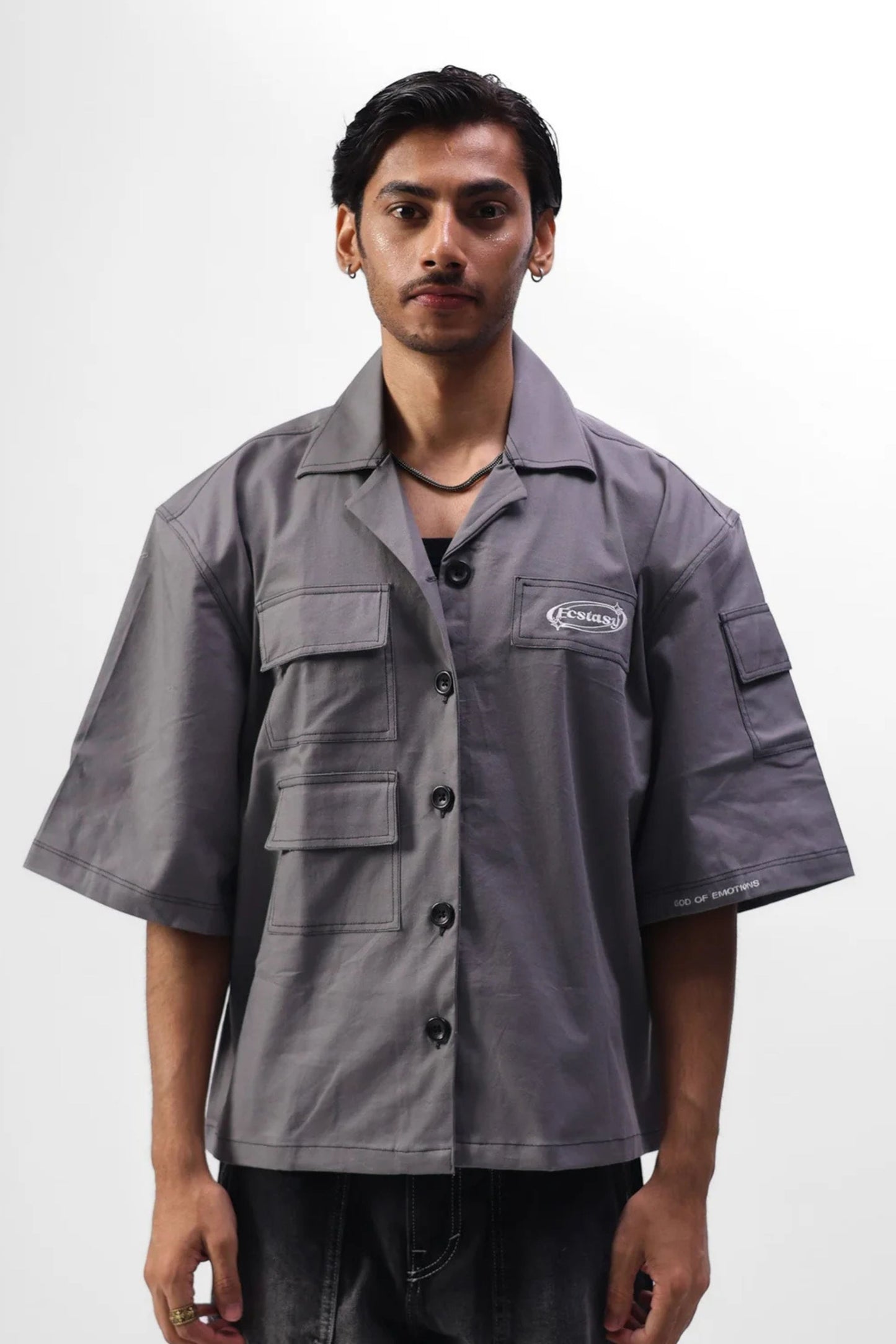 OCEAN BLISS CROPPED BOWLING SHIRT