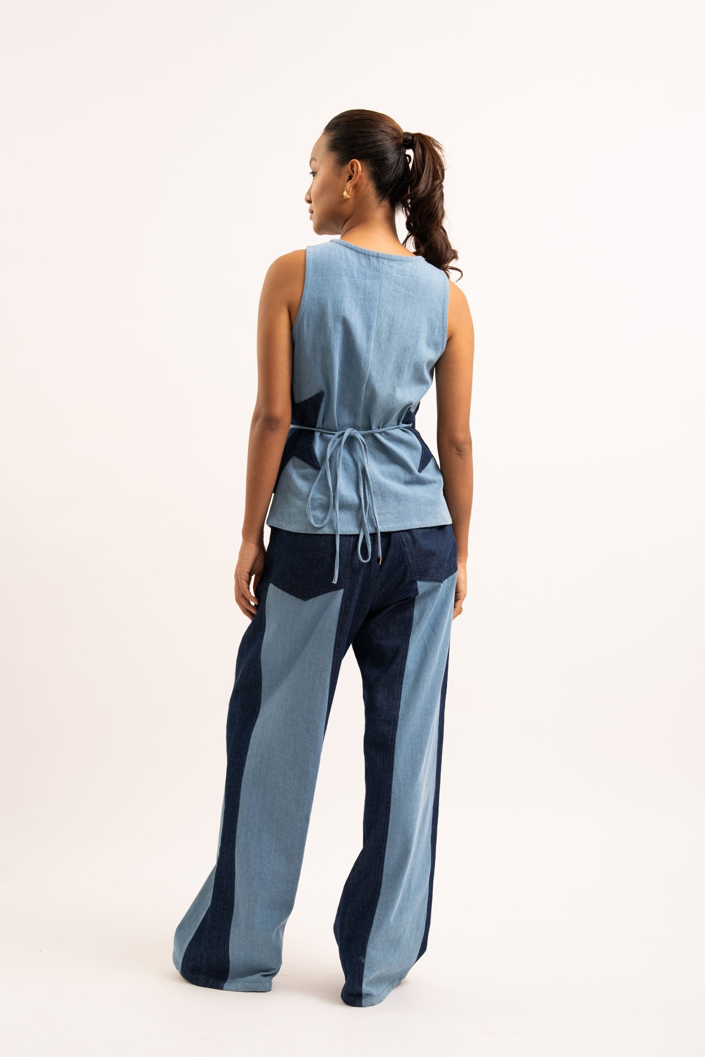 Star denim pants