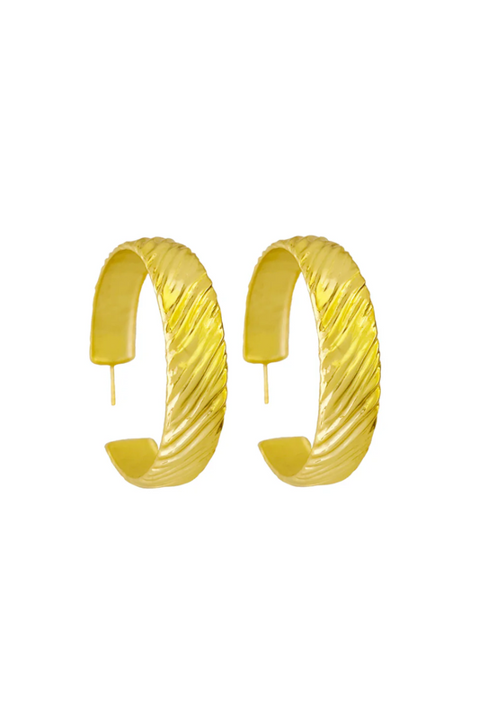Mira Gold Textured Hoops