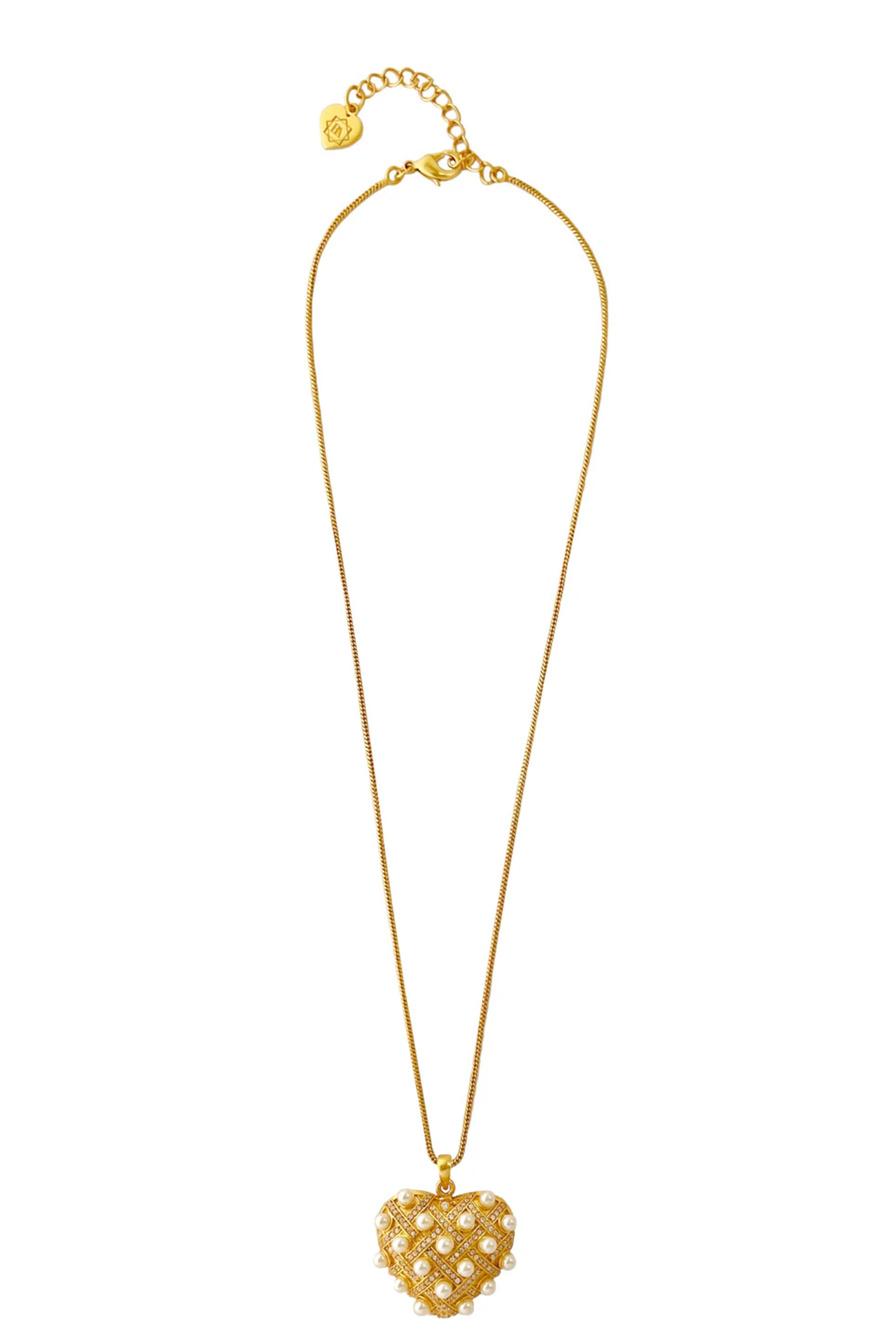 Interwoven Pearl Heart Necklace