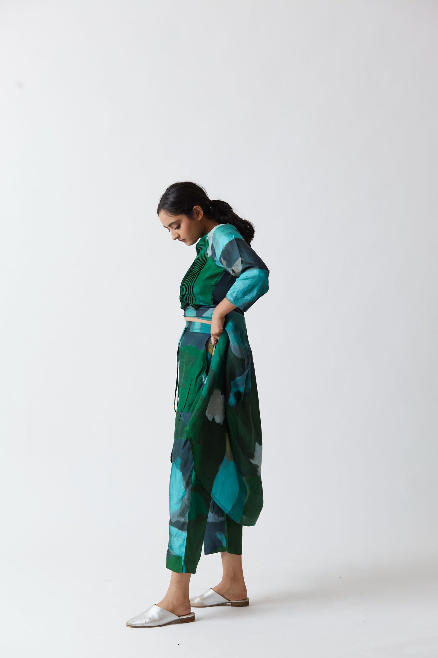 EMERALD SILK KURTA SET