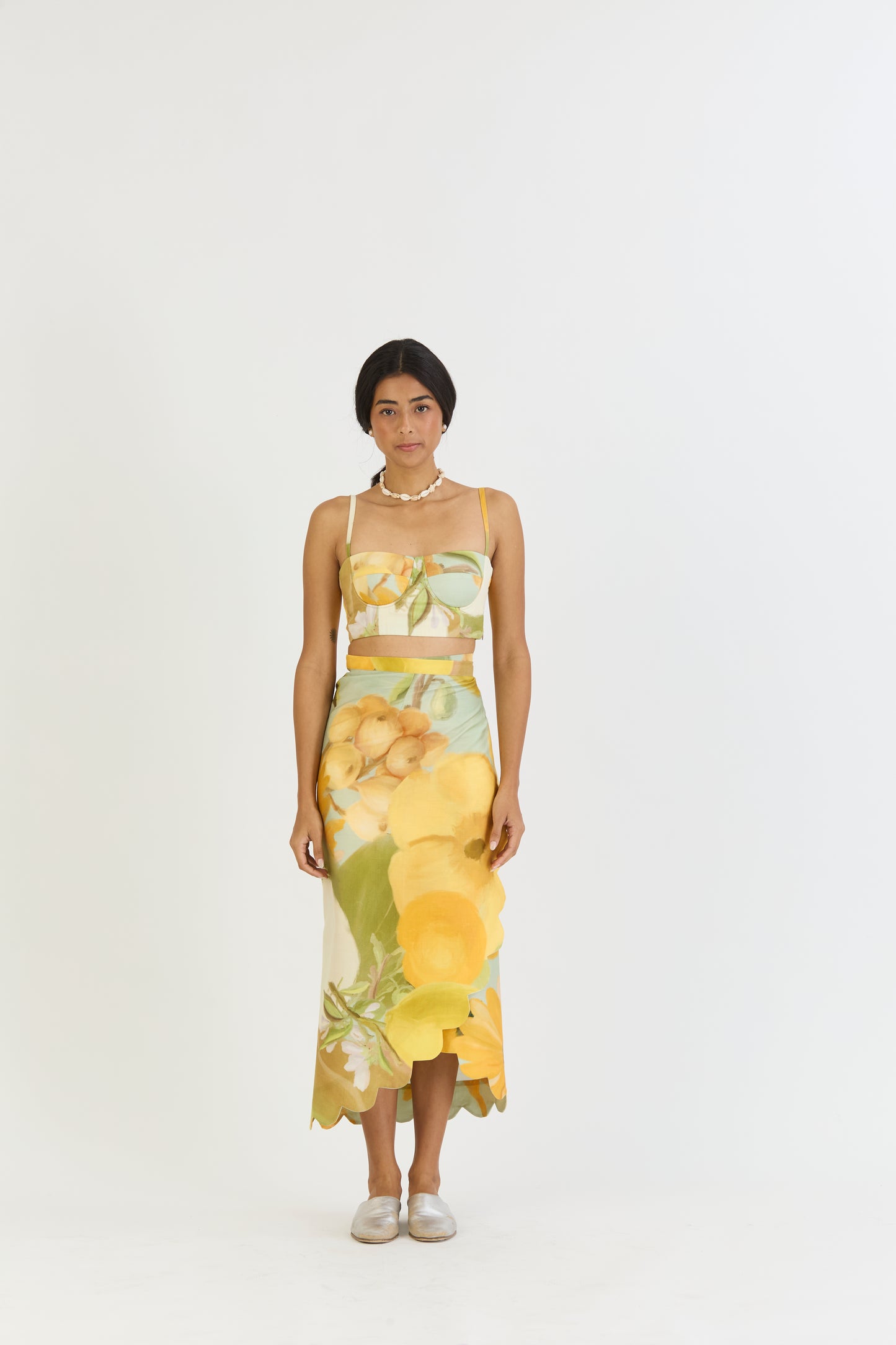 LEMONADE BRALETTE AND SCALLOP SKIRT SET