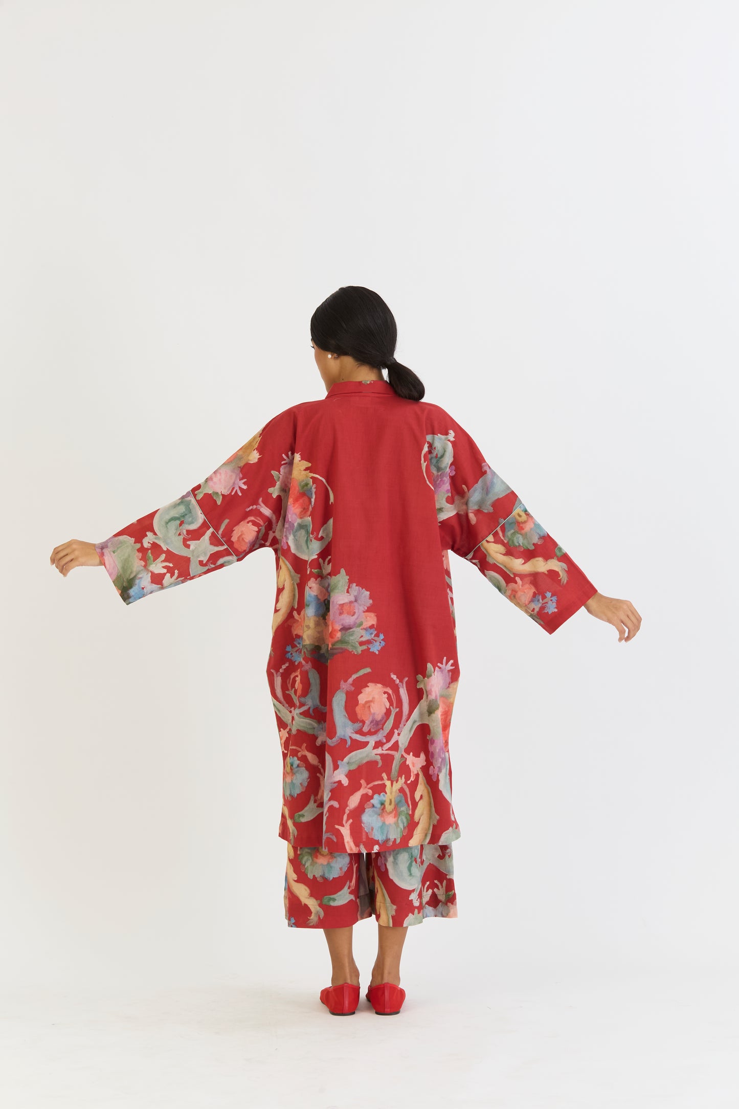 CRANBERRY COTTON KAFTAN SET