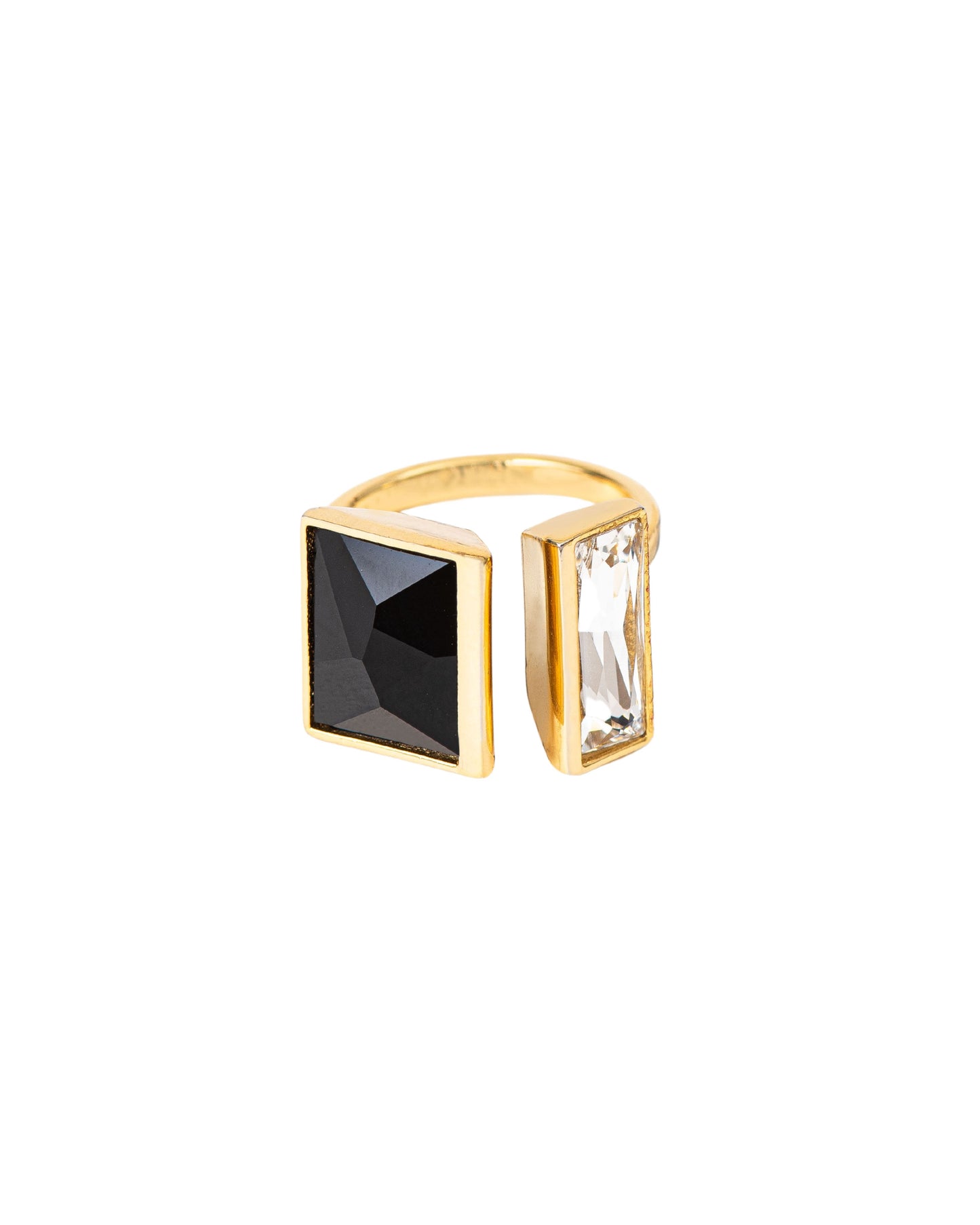 STELLAR CRYSTAL RING - BLACK AND WHITE