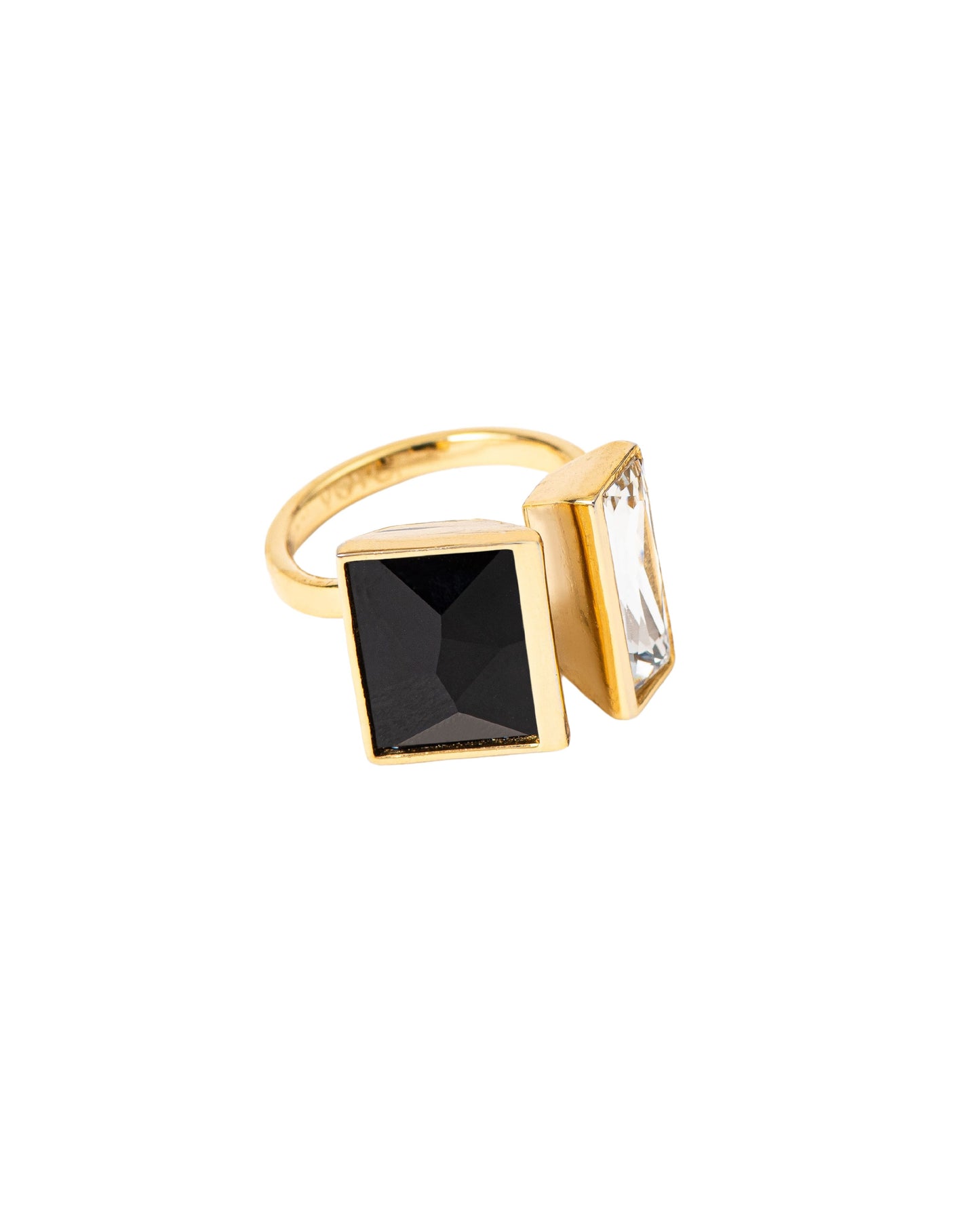 STELLAR CRYSTAL RING - BLACK AND WHITE