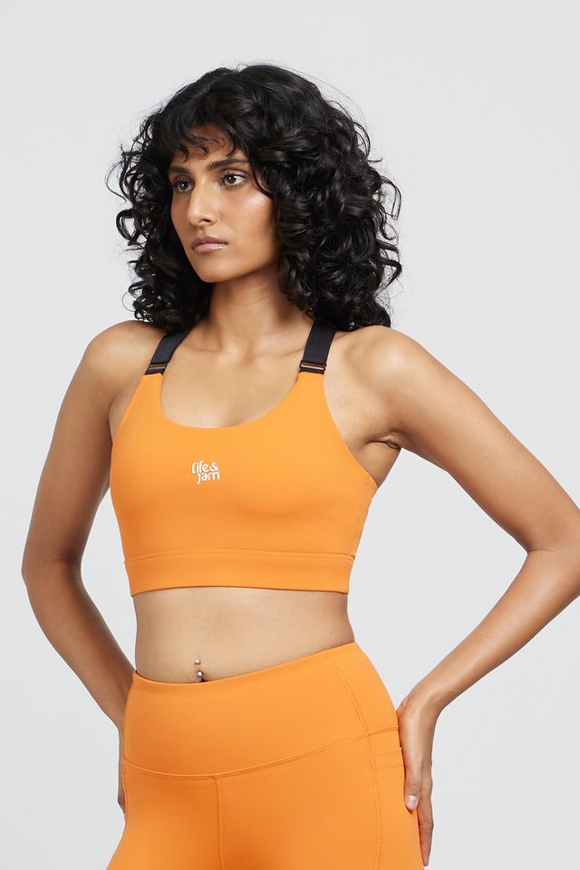 Performance Adjustable Straps Sports Bra - Trailblazer Orange