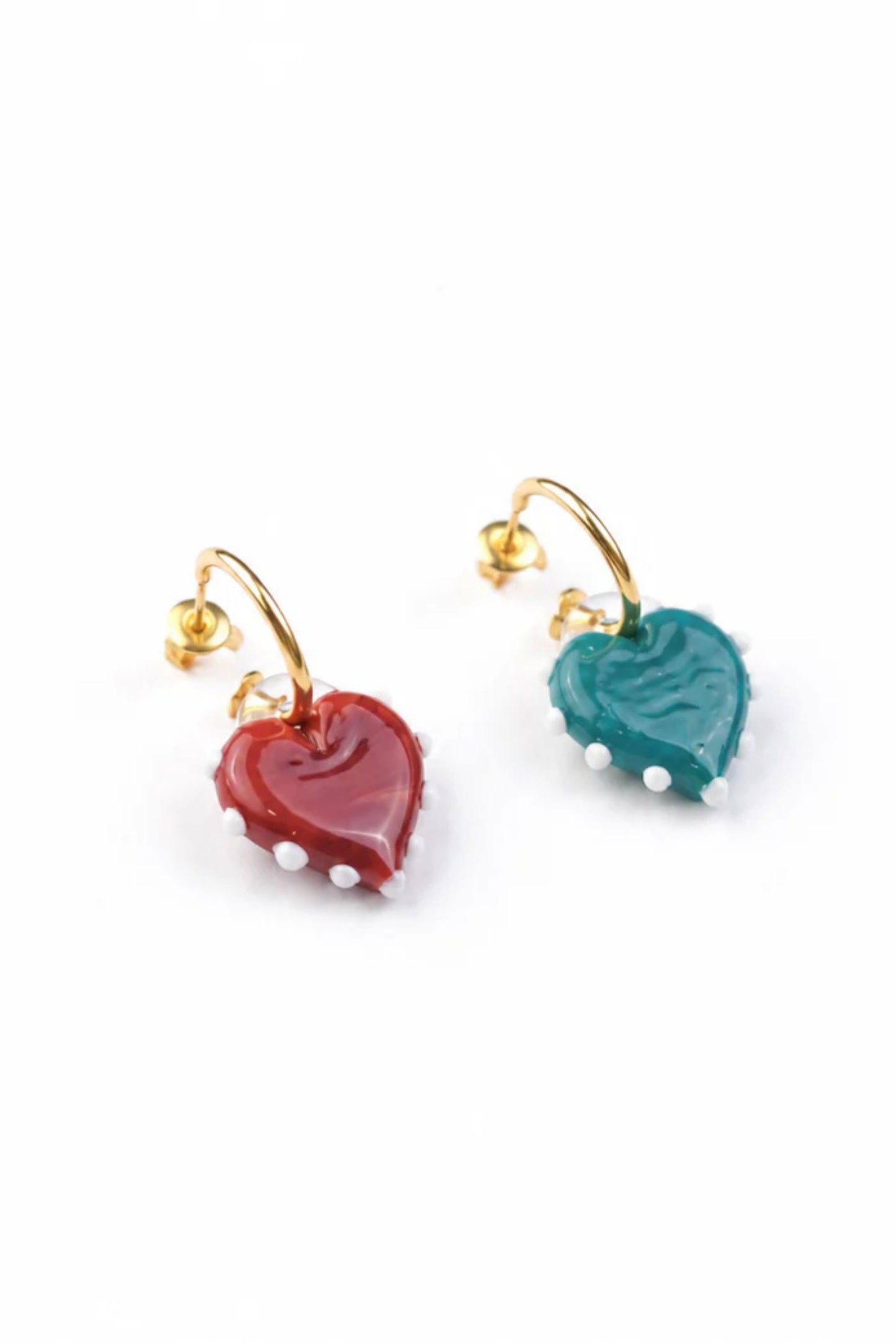 Mismatched Heart Hoops (Pre-order)