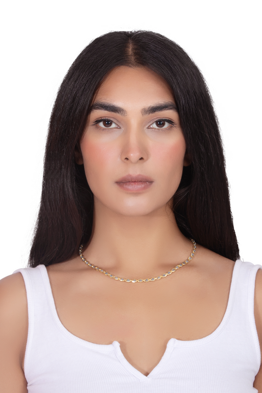 Nilah Blue & Gold Beaded Necklace