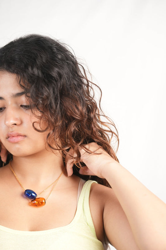 Sleek Bubble Chain in Amber
