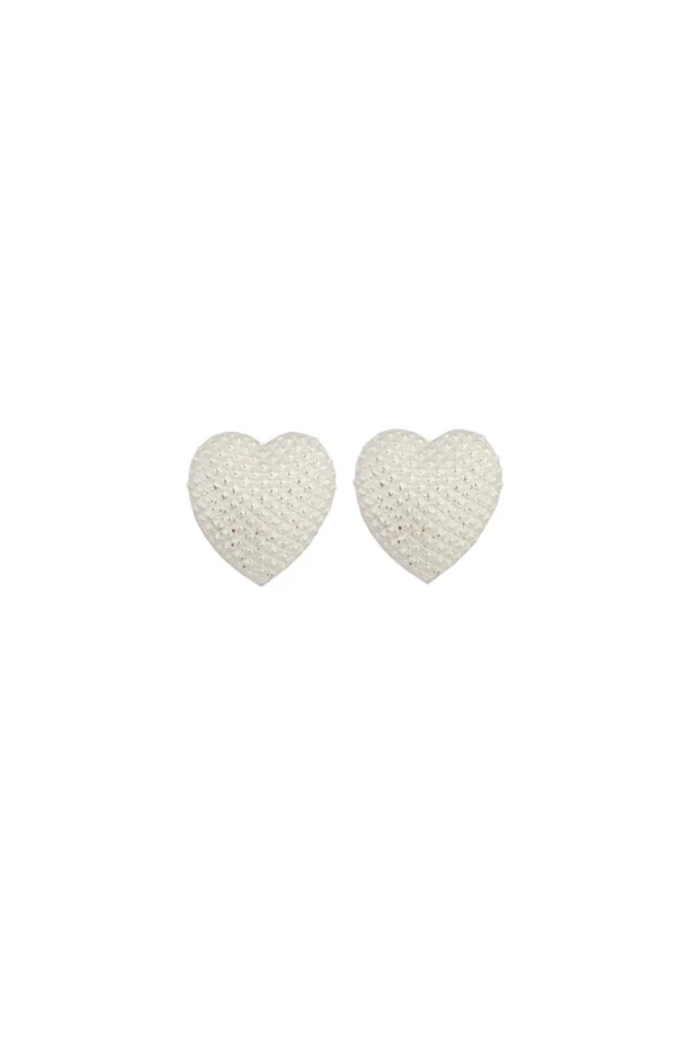 Plaid Textured Heart Studs