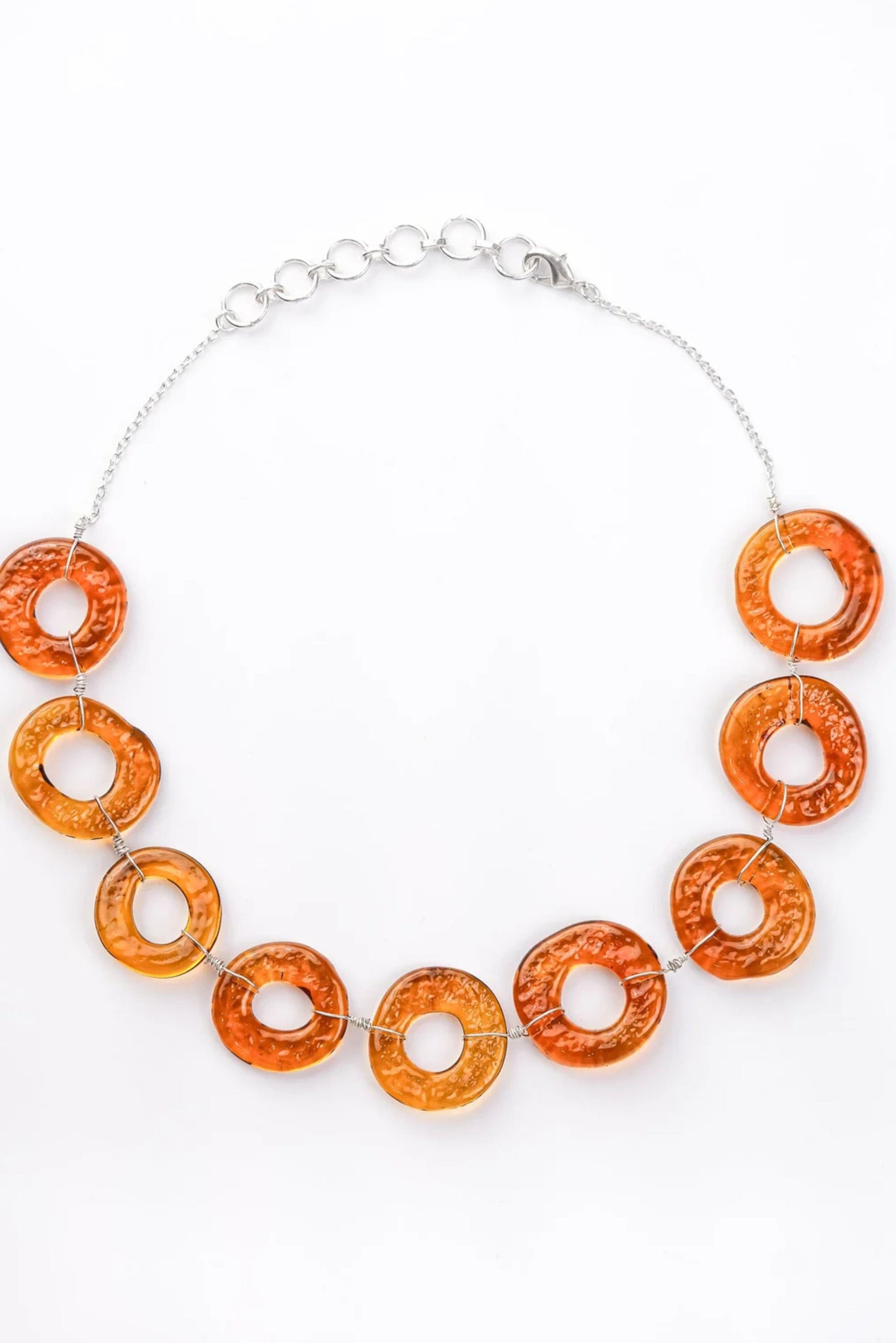 Brown Hollow Circle Glass choker