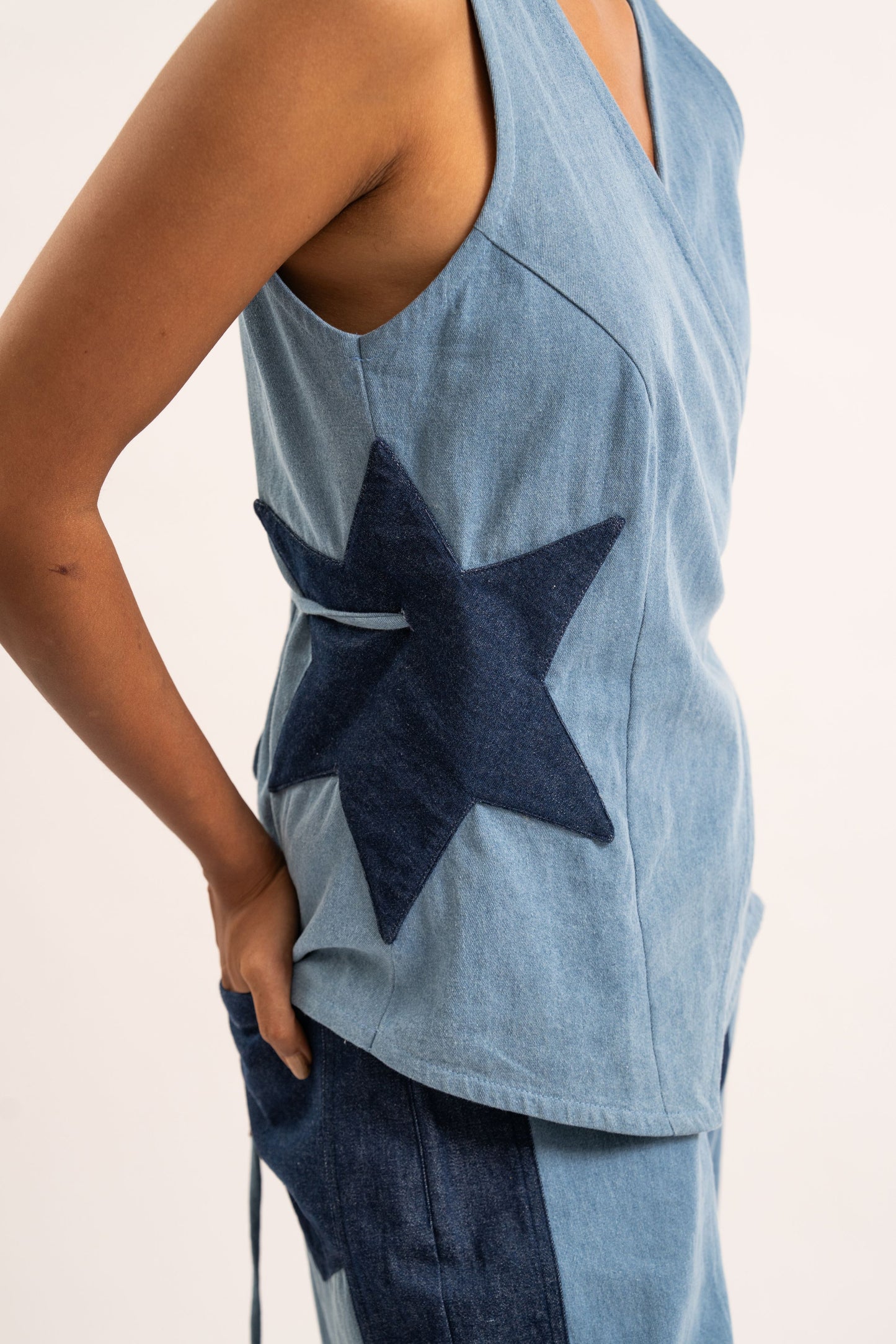 Star denim top