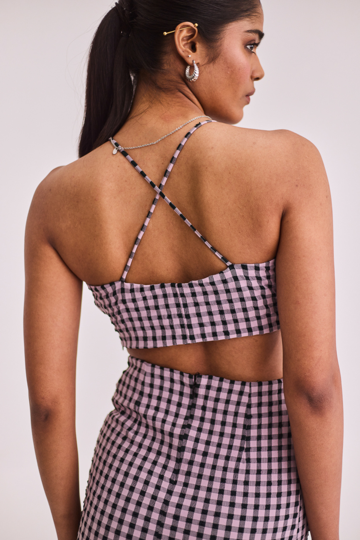 Gingham Midi with Front Ring Detail