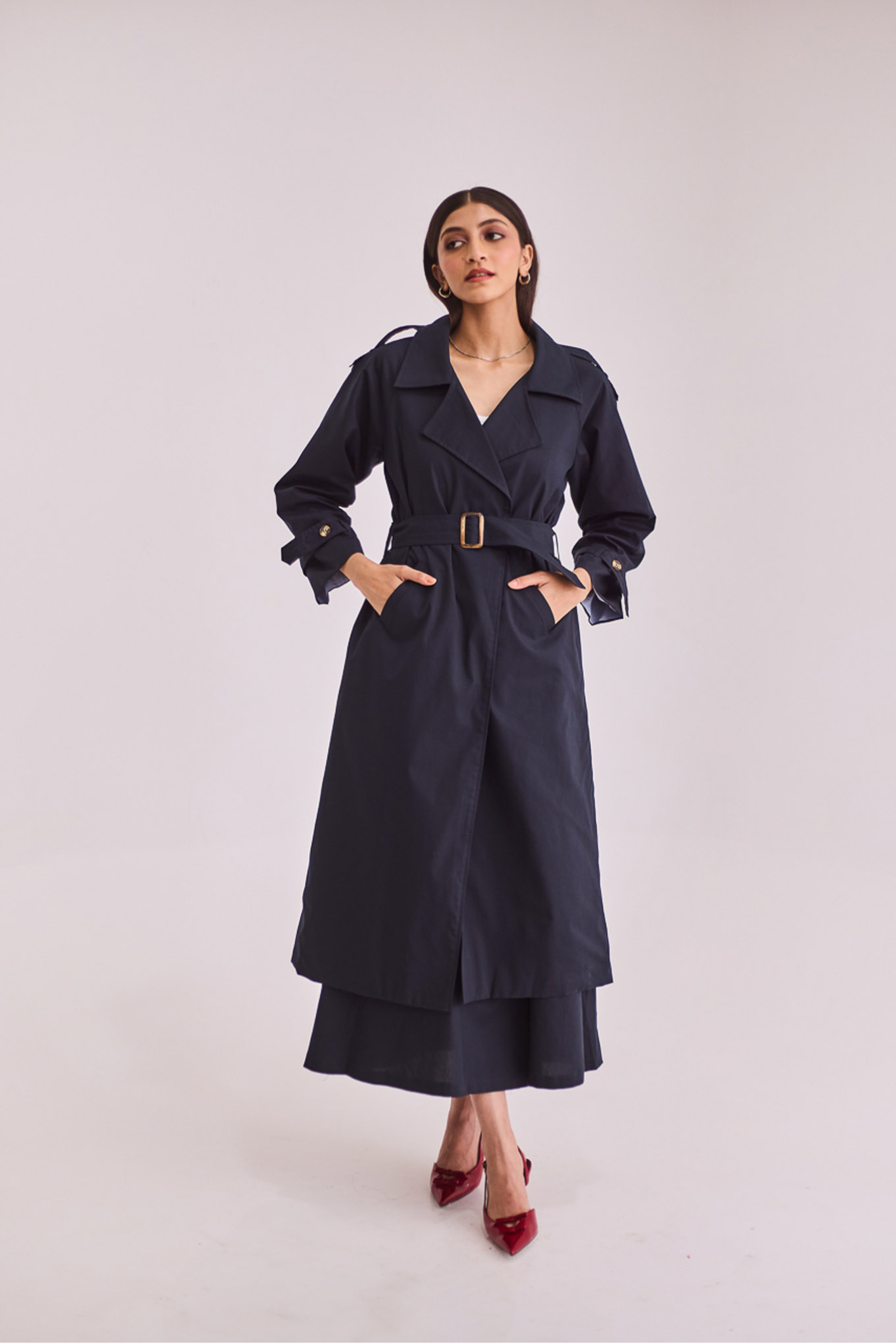 Navy Blue Trench Coat