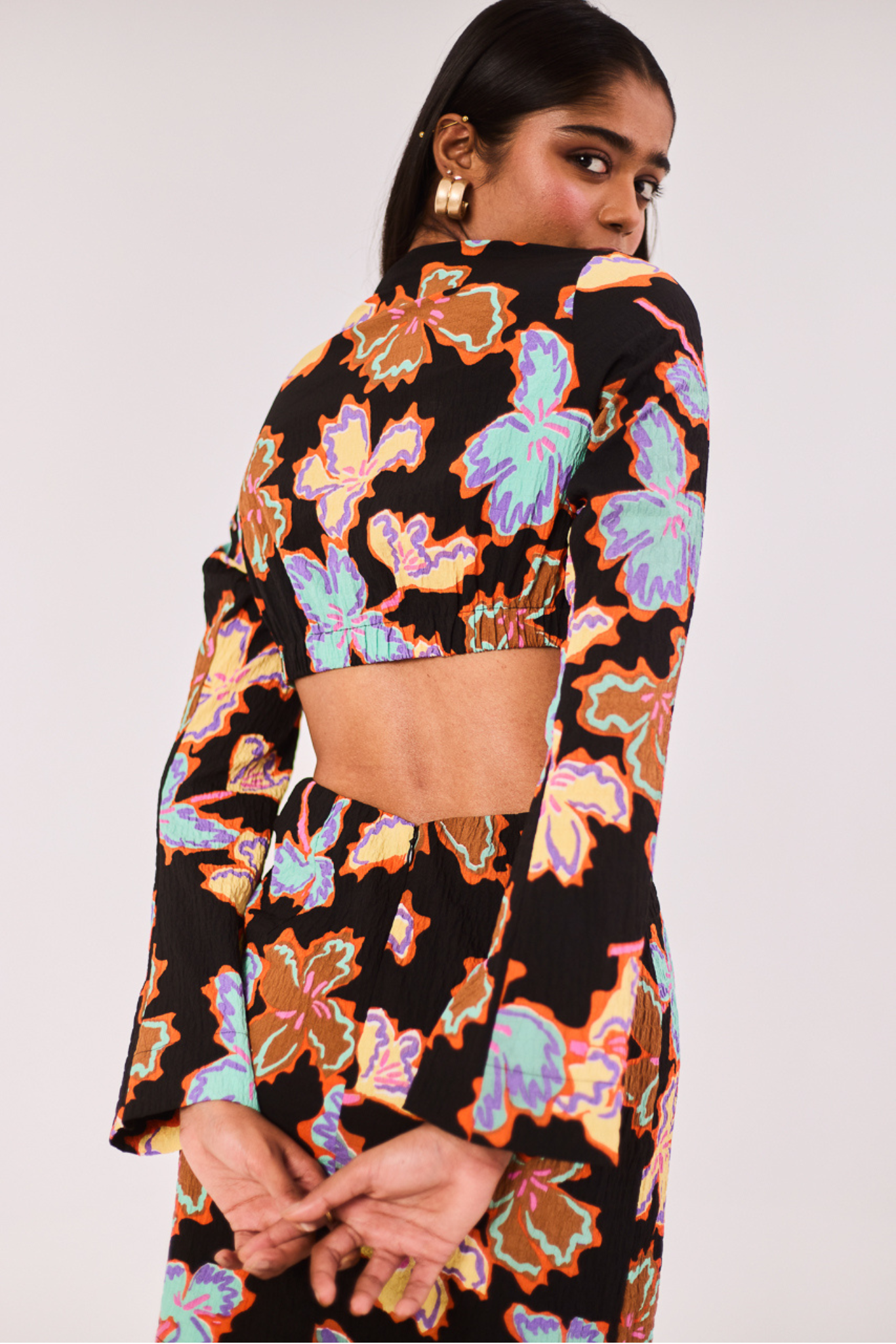 Printed Mini Dress with Cut-out detail