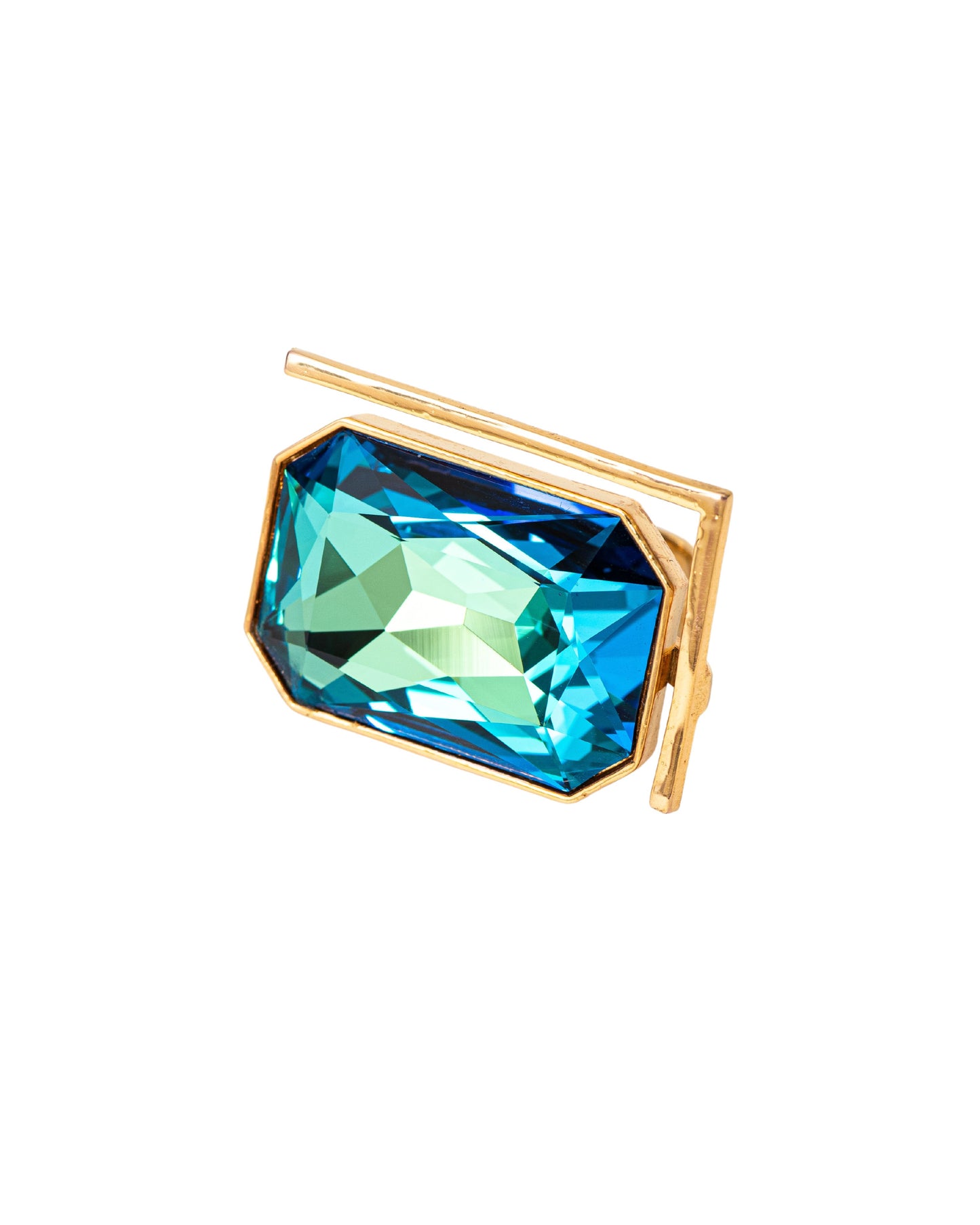 RADIANCE COCKTAIL RING - PEACOCK BLUE